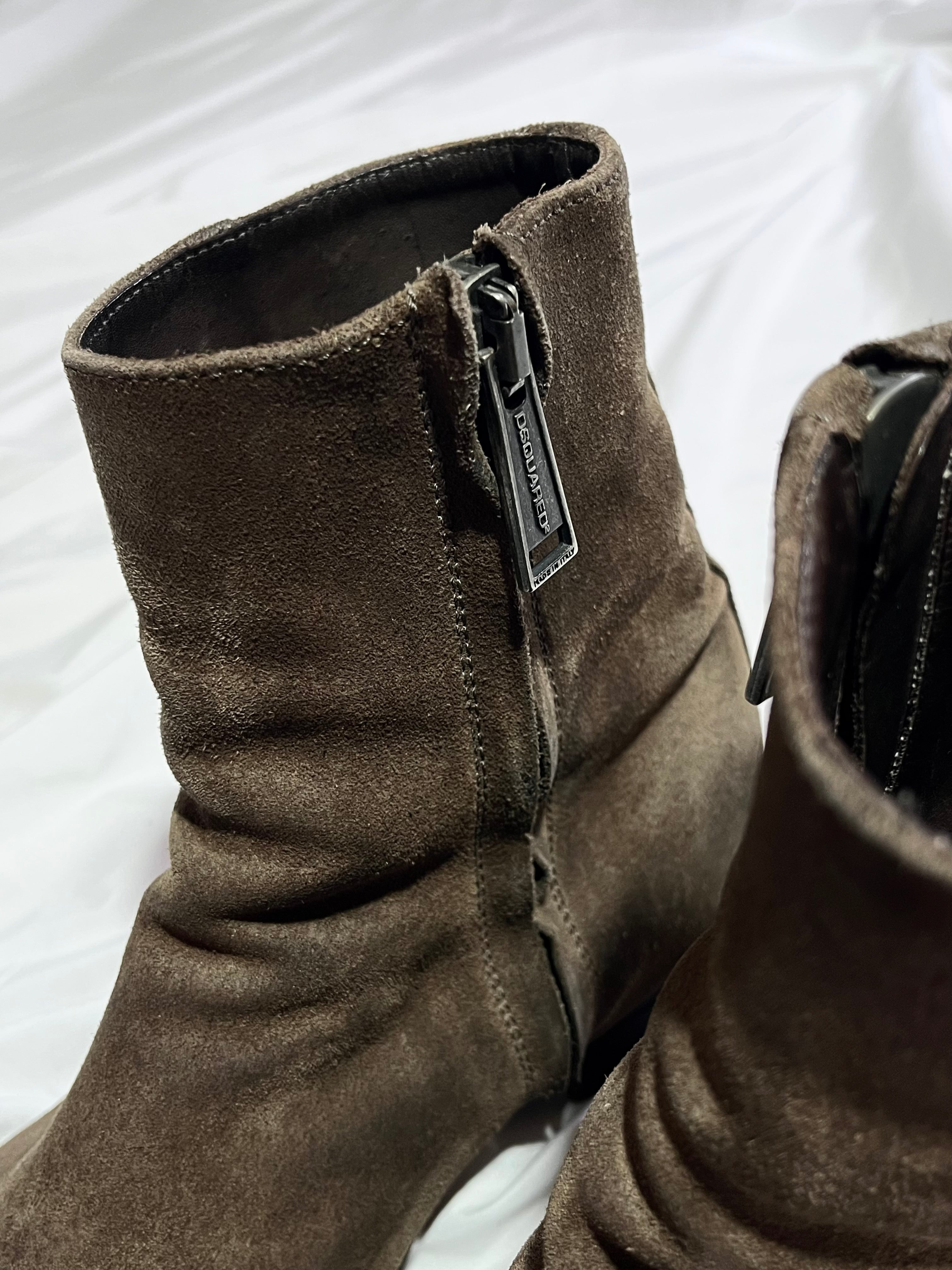 DSQUARED2 RUNWAY COGNAC SUEDE CHELSEA BOOTS