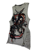 BALMAIN SS11 SAFETY PIN GREY TANK TOP BY CRISTOPHE DECARNIN