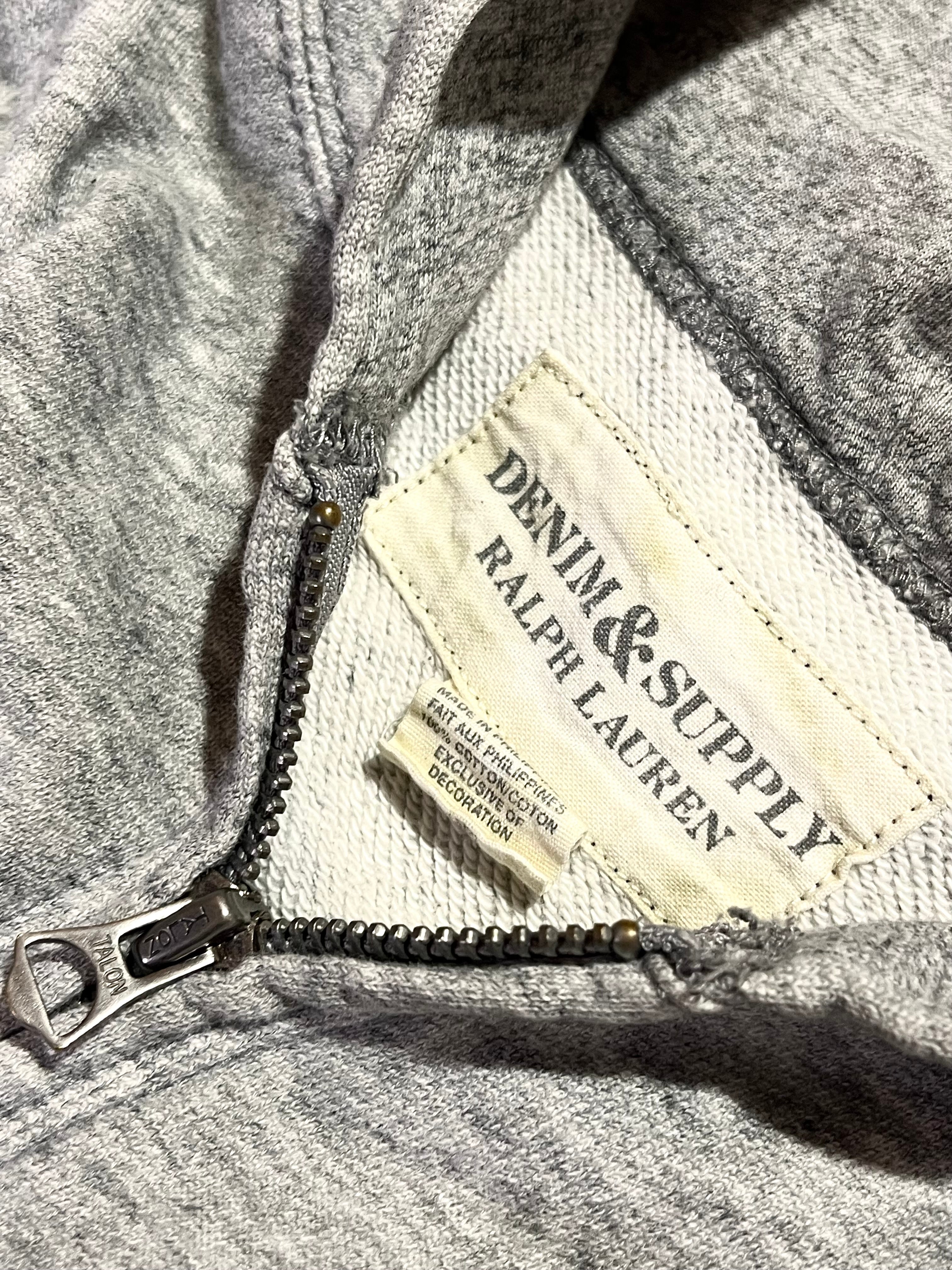 RALPH LAUREN DENIM & SUPPLY US FLAG EMBROIDERED ZIP-UP HOODIE IN L