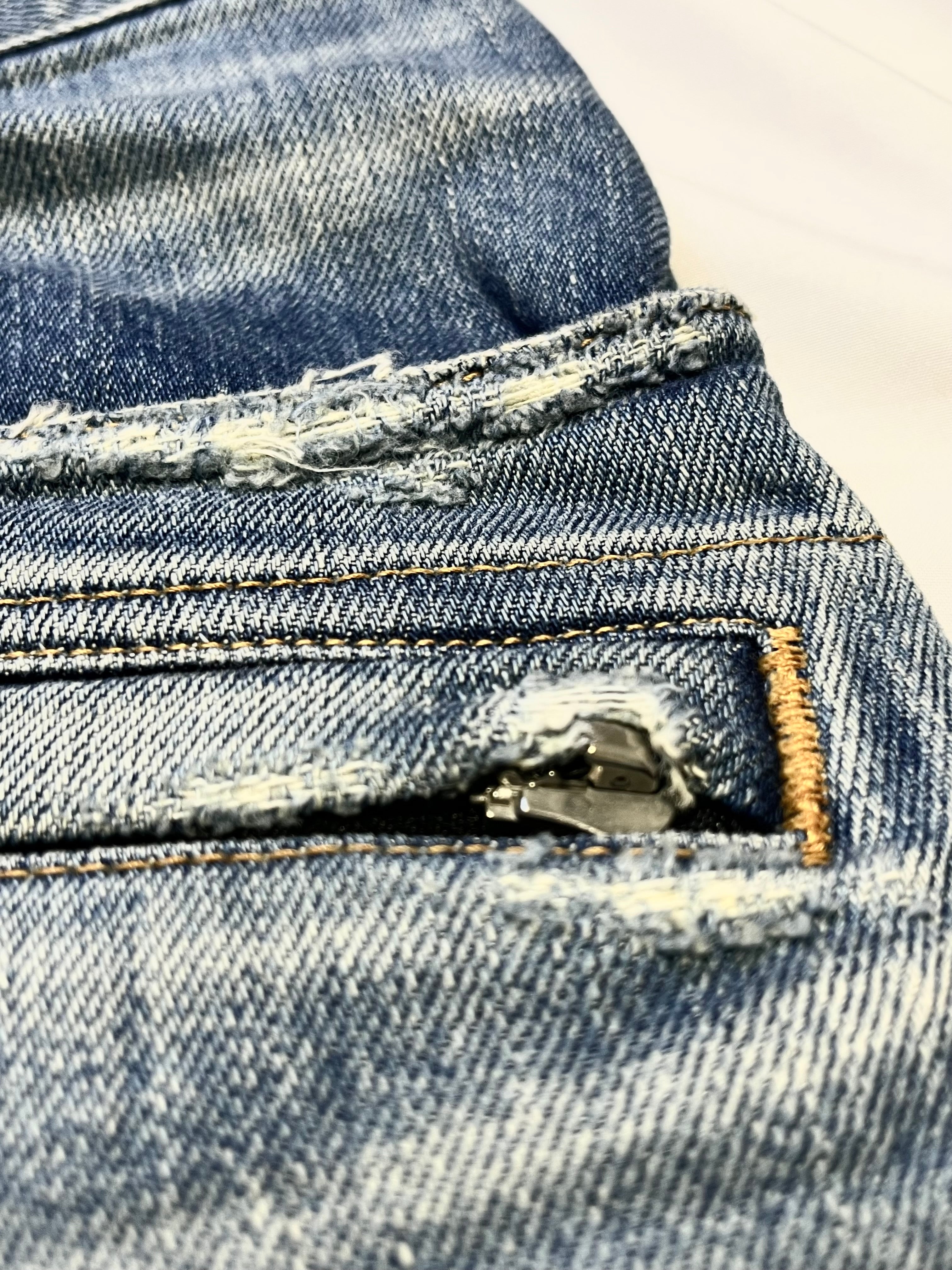 BALMAIN DESTROYED CRASH BIKER DENIM BY OLIVIER ROUSTEING