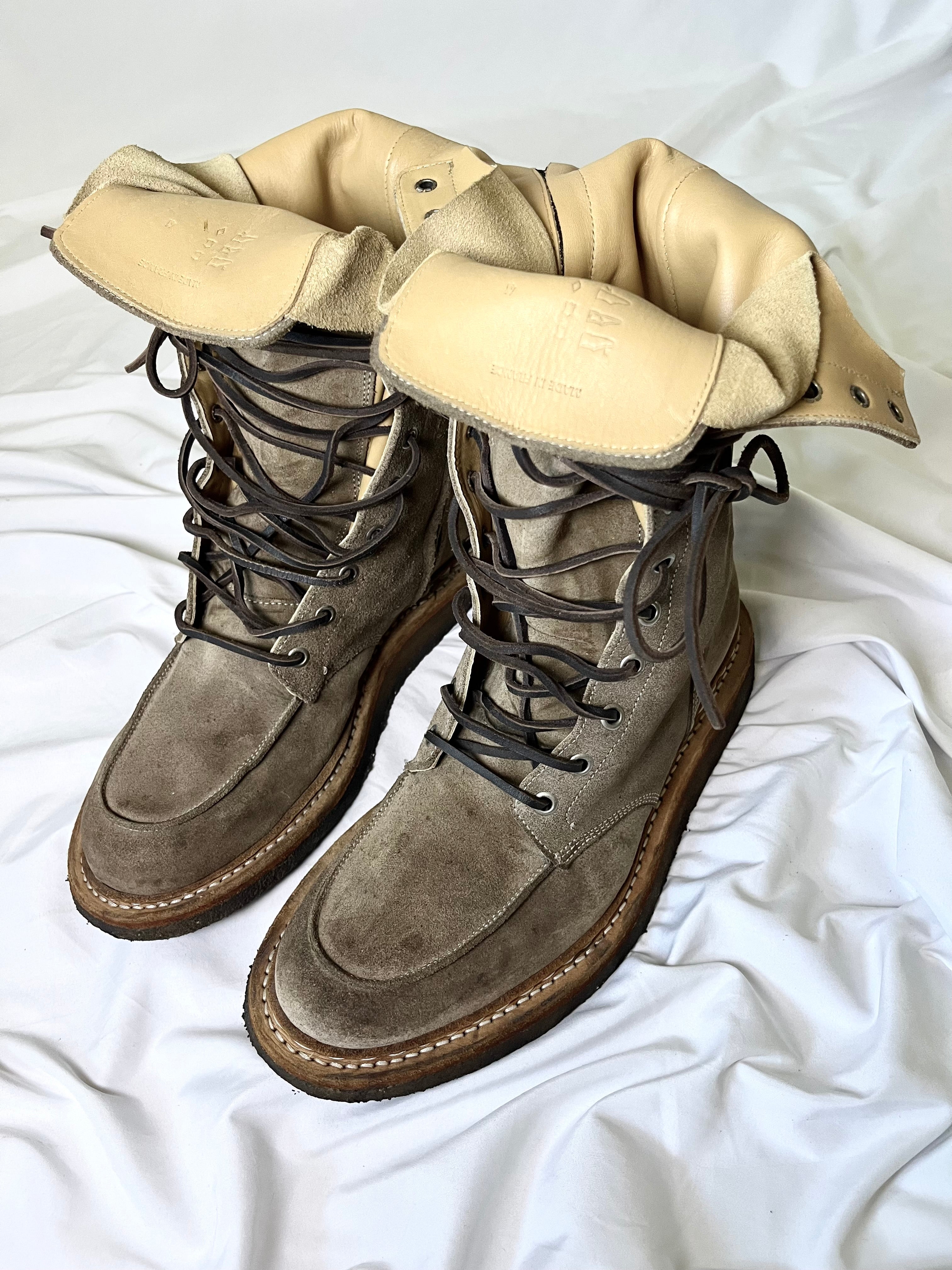 BALMAIN FW11 RANGER BOOTS IN KHAKI SUEDE BY CHRISTOPHE DECARNIN