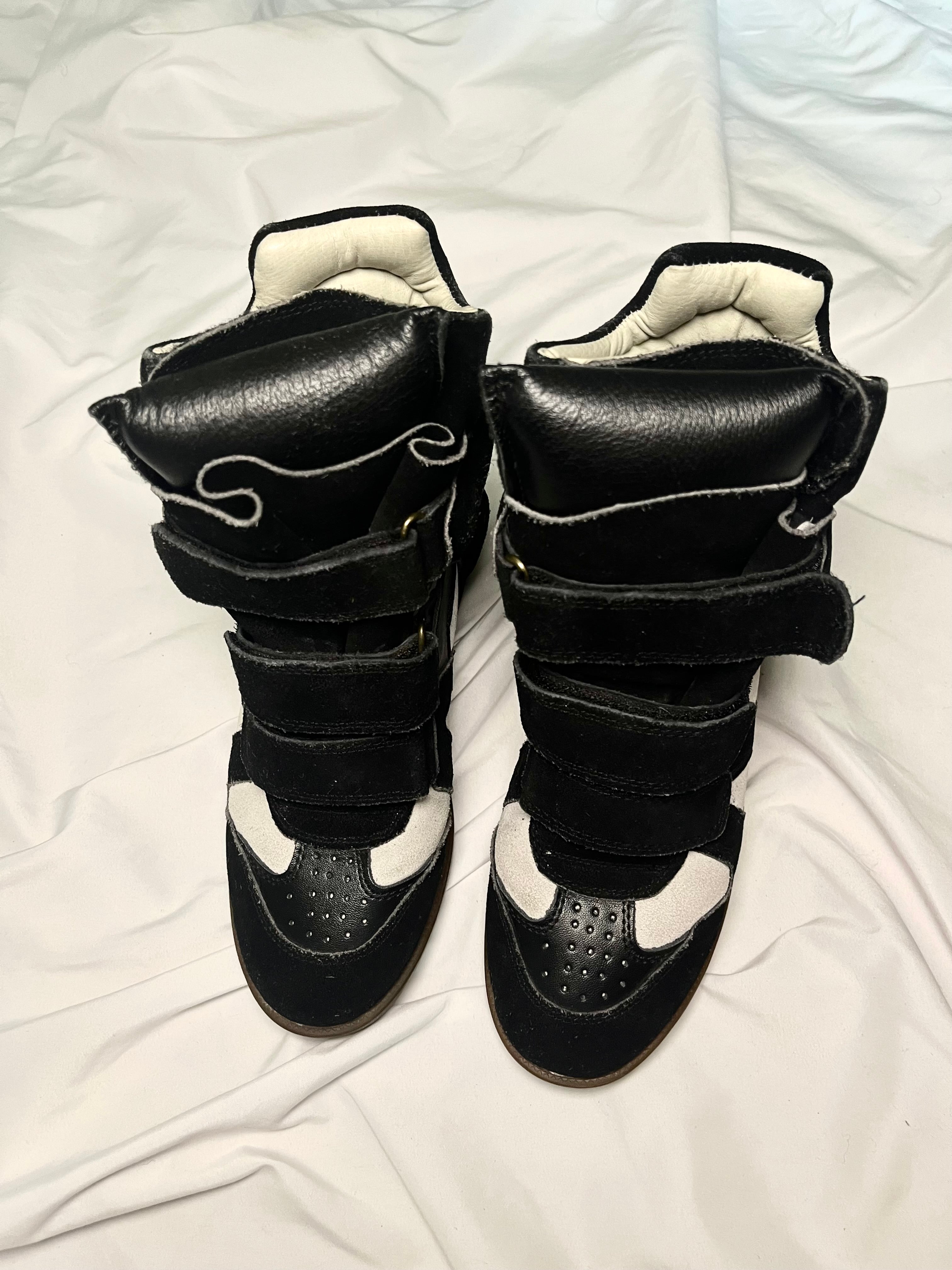 ISABEL MARANT “BEKETT” WEDGE SNEAKERS BLACK/WHITE
