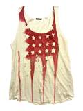 BALMAIN SS11 STARS AND STRIPES US FLAG BURNT DISTRESSED TANK TOP BY CRISTOPHE DECARNIN