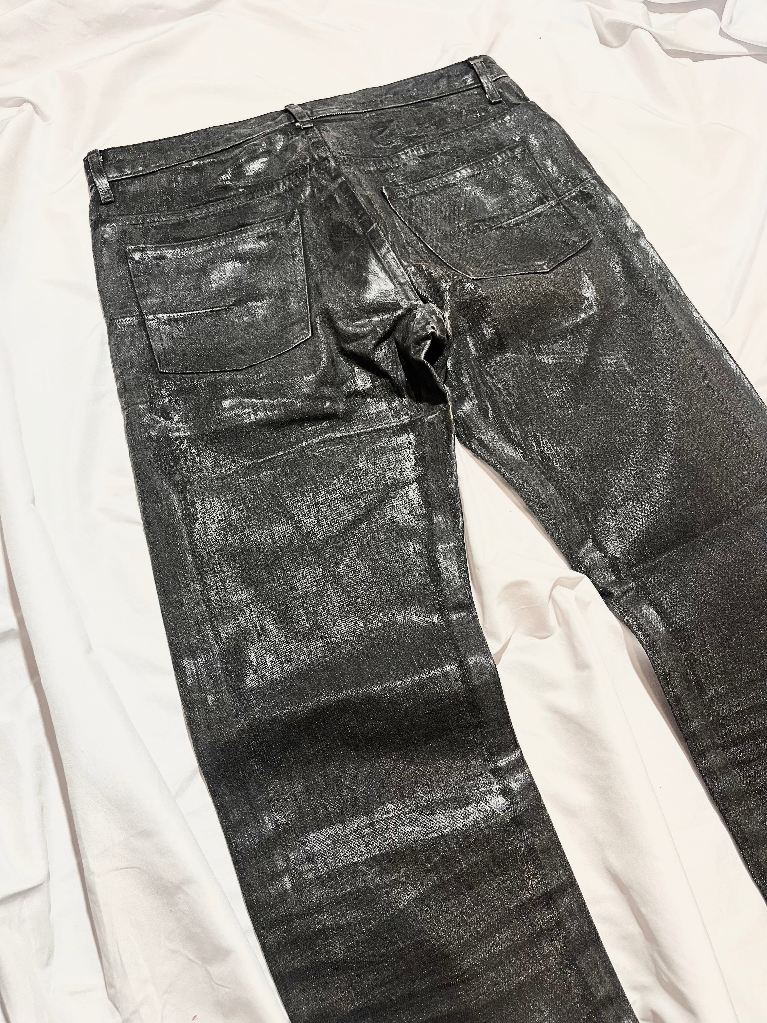 DIOR FW07 'NAVIGATE' WAXED LUSTERS COATED DENIM