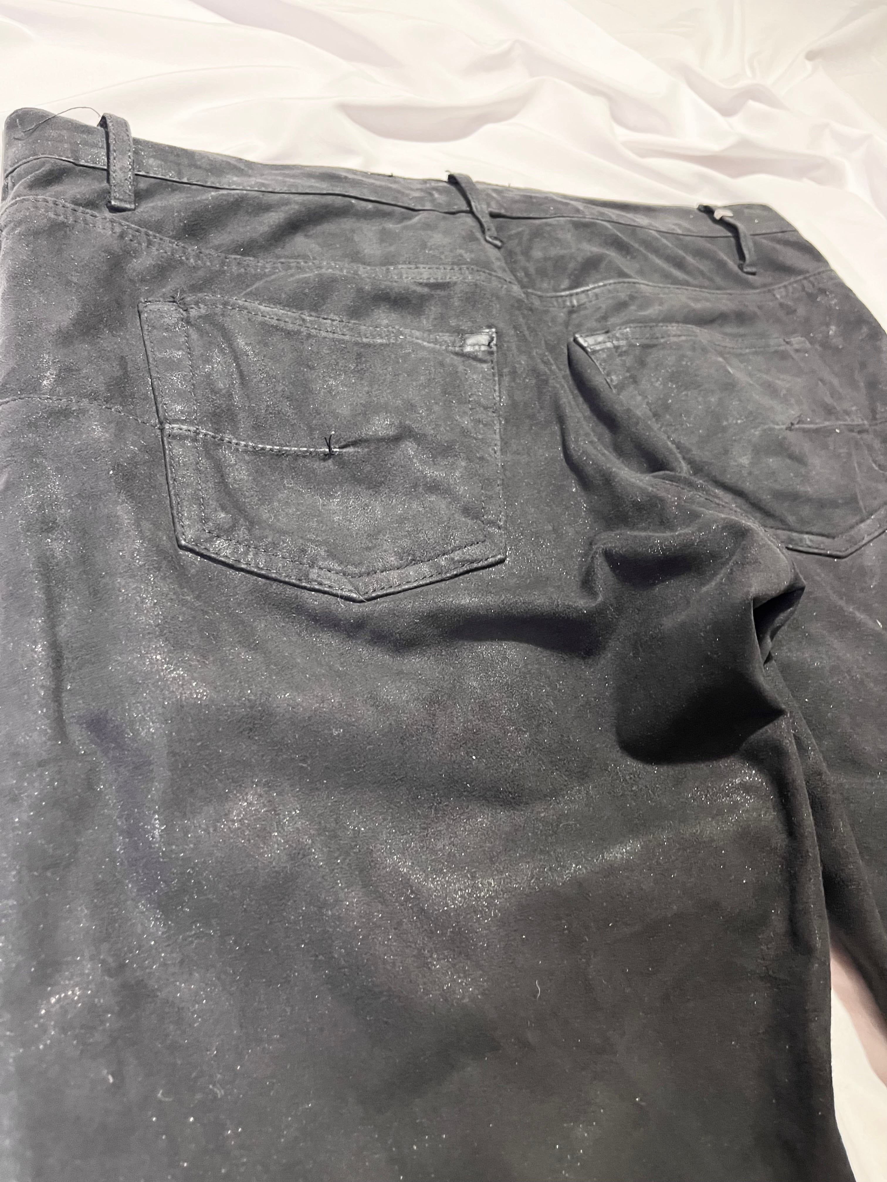 DIOR GLITTER COATED MOLESKIN TROUSERS BY KRISS VAN ASSCHE IN W33