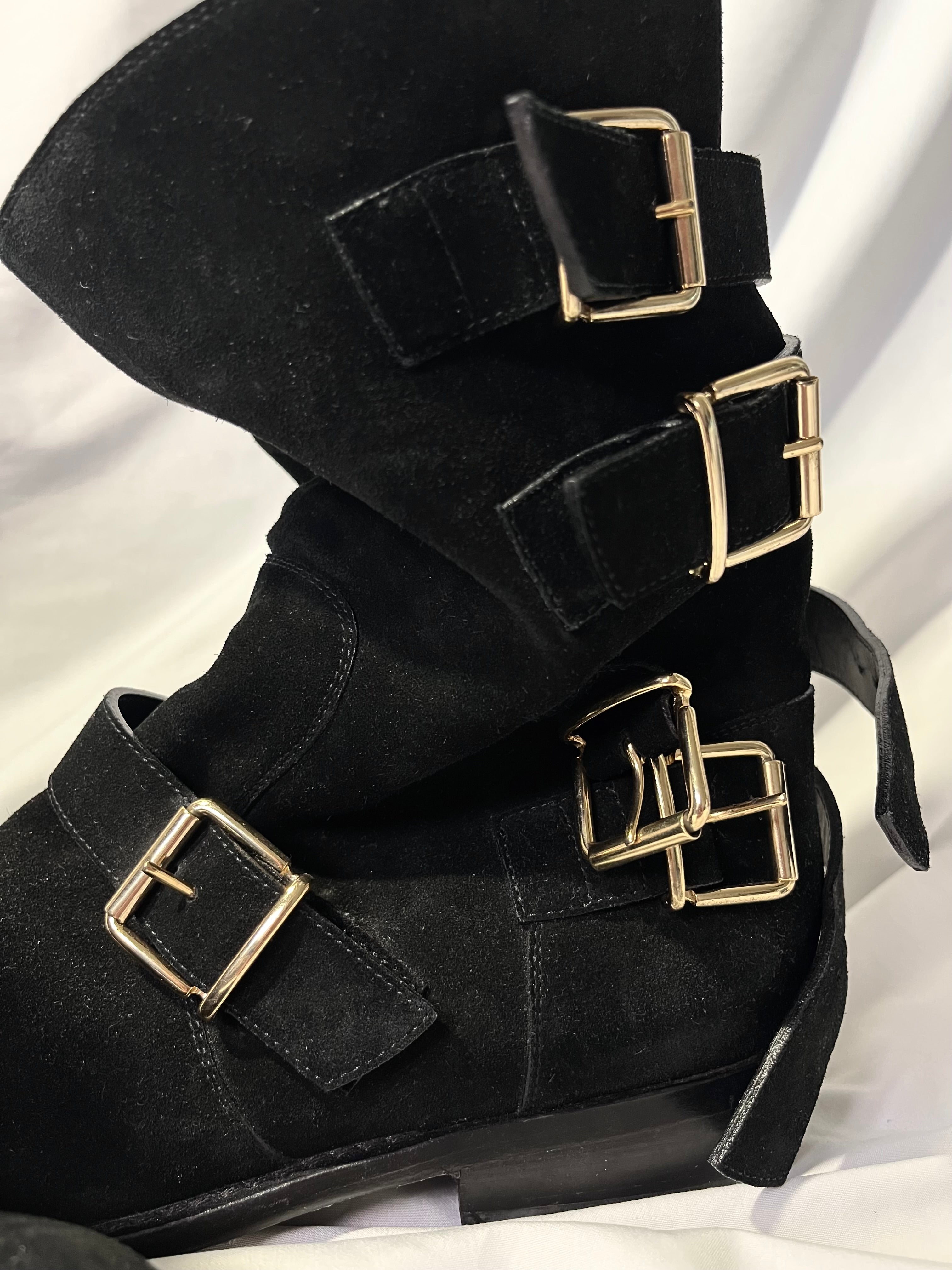GIUSEPPE ZANOTTI FW12 ENGINEER BOOTS IN BLACK SUEDE LEATHER