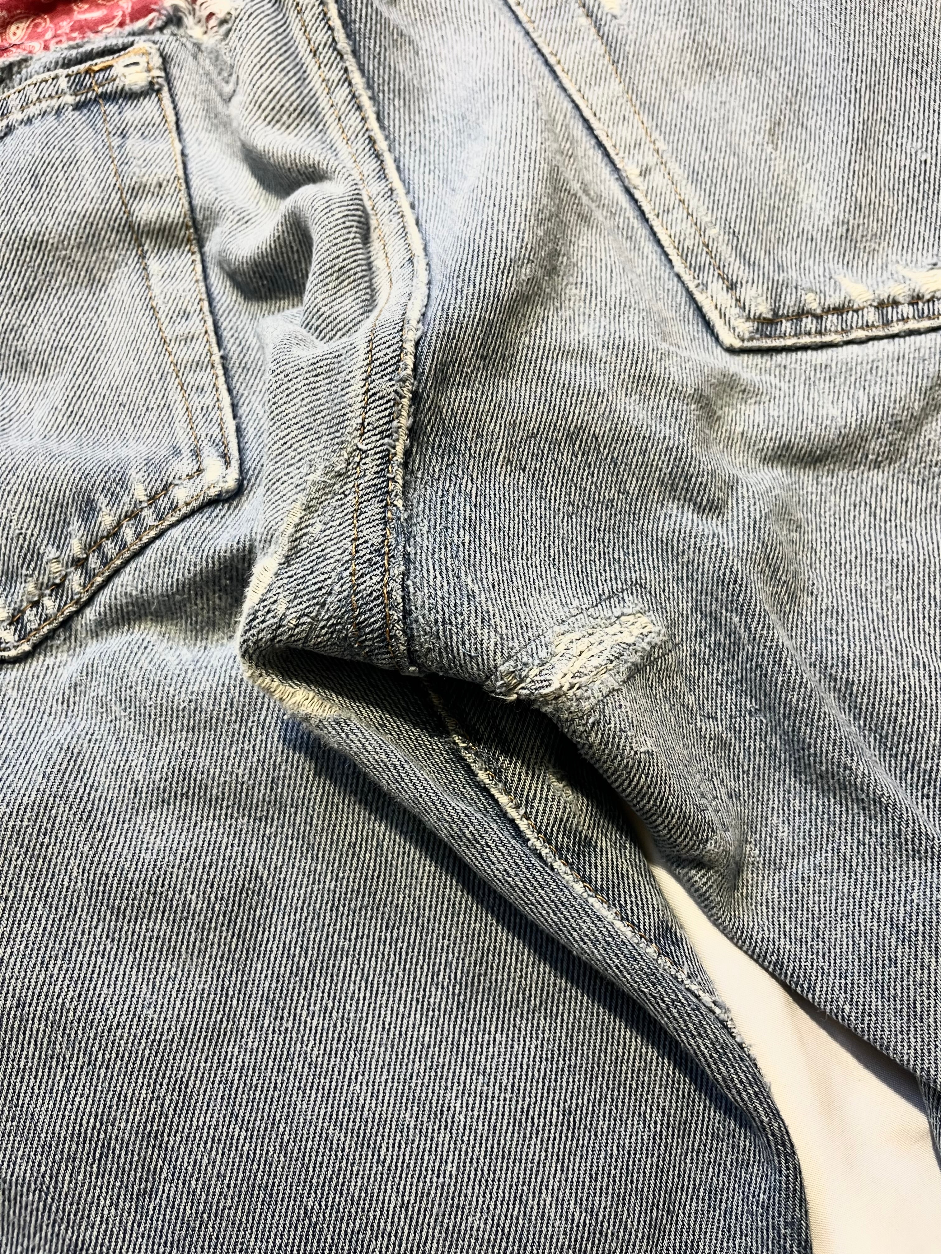 SAINT LAURENT FW19 D18 PAISLEY BANDANA DENIM BY ANTHONY VACCARELLO IN W32