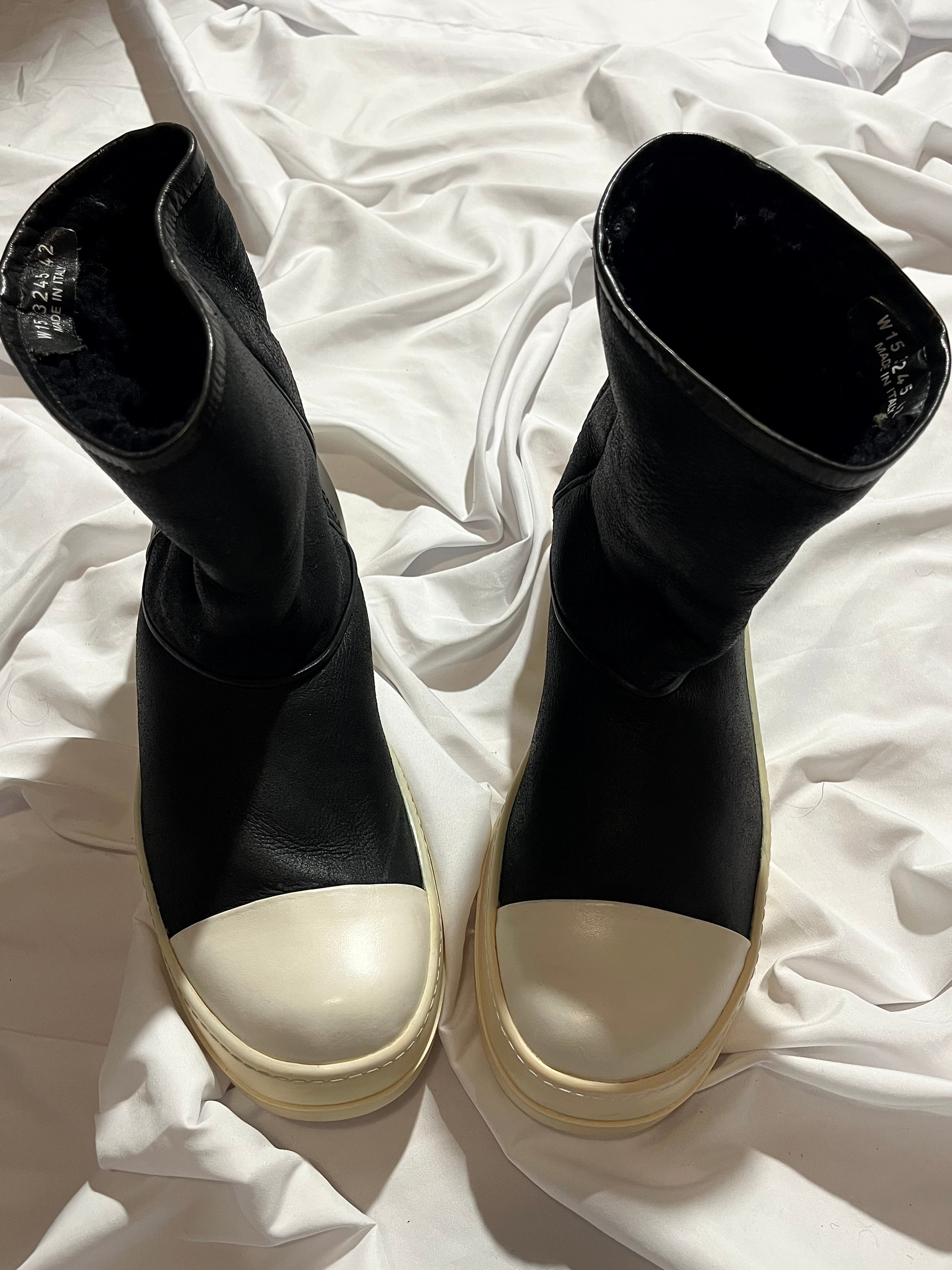 RICK OWENS FW15 'SPHINX' SHEARLING UGG RAMONES BOOTS
