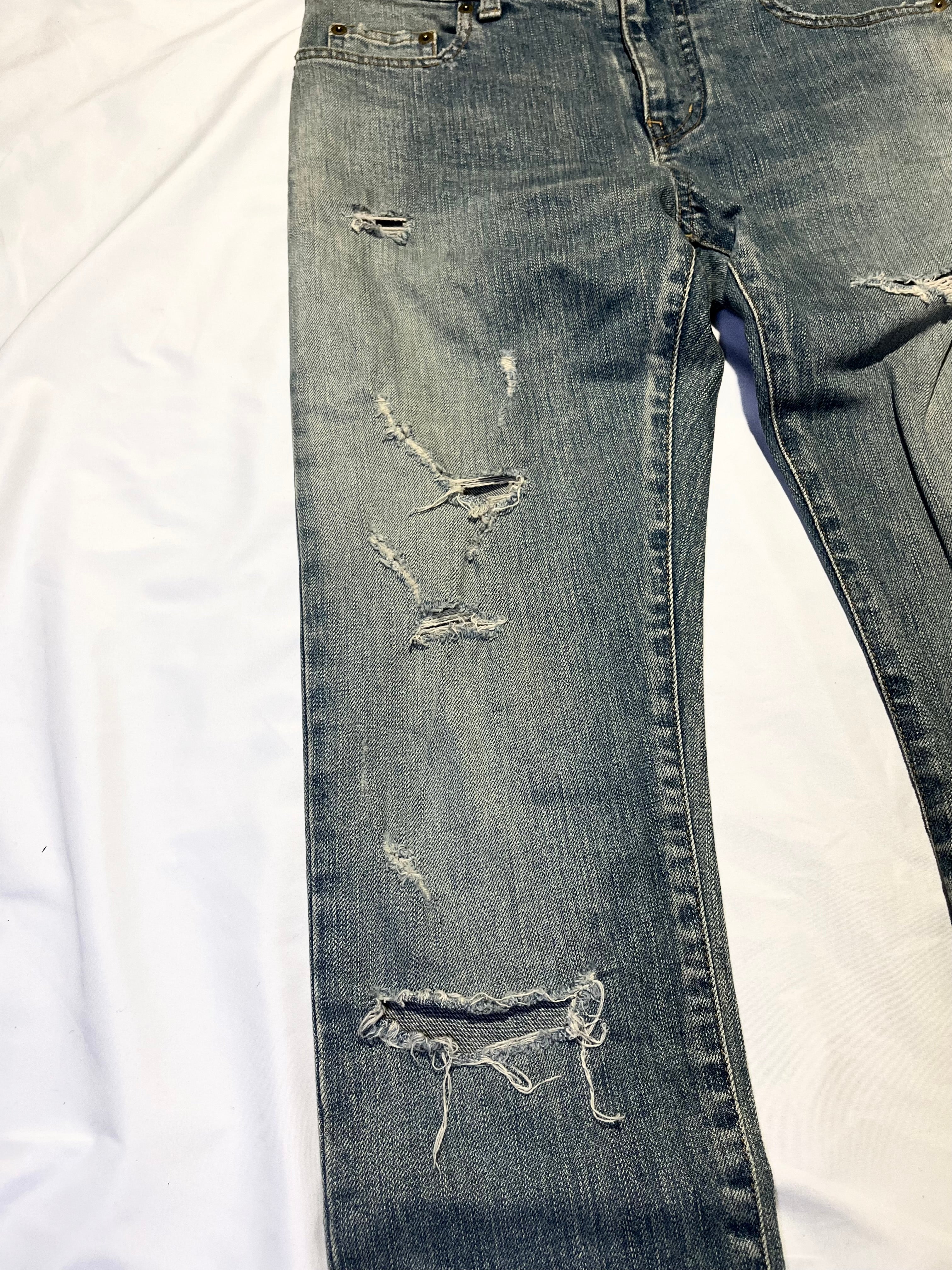 SAINT LAURENT D02 CRASH DENIM BY HEDI SLIMANE IN W29