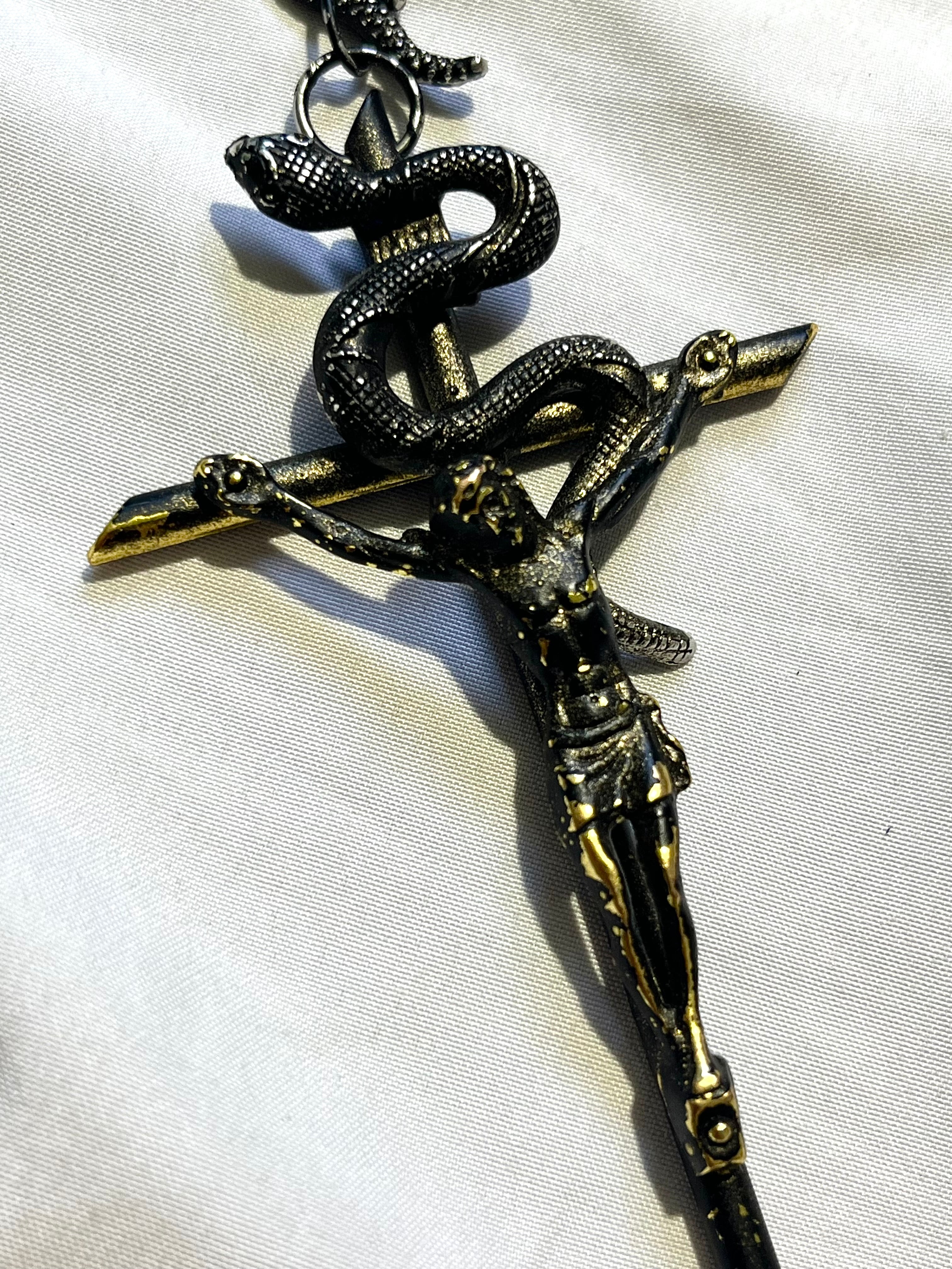 JEAN PAUL GAULTIER 1999 1/1 JESUS CROSS MOTHER MARY SNAKE NECKLACE