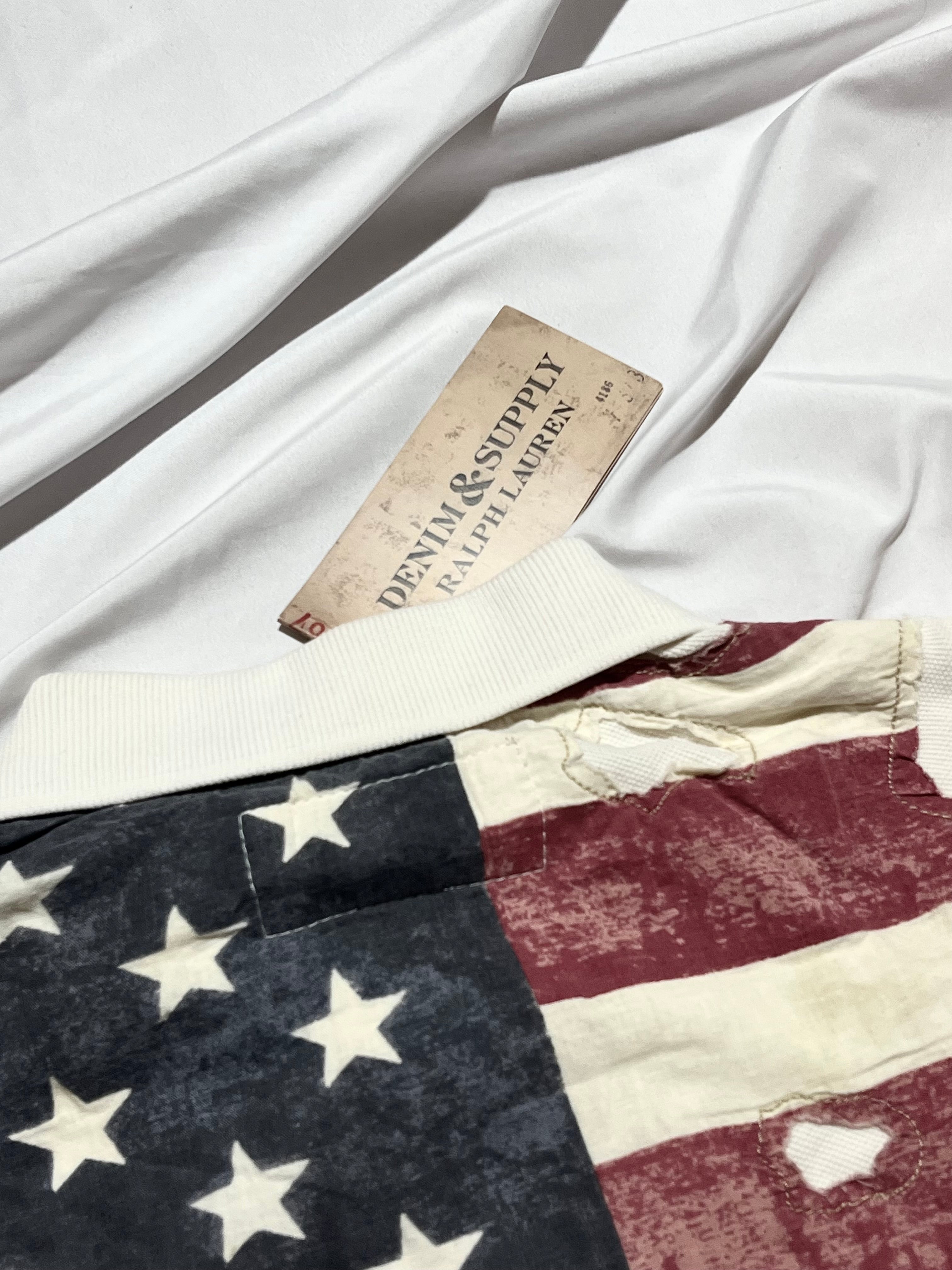 RALPH LAUREN DENIM & SUPPLY DESTROYED US FLAG POLO IN XS DEADSTOCK WITH TAGS