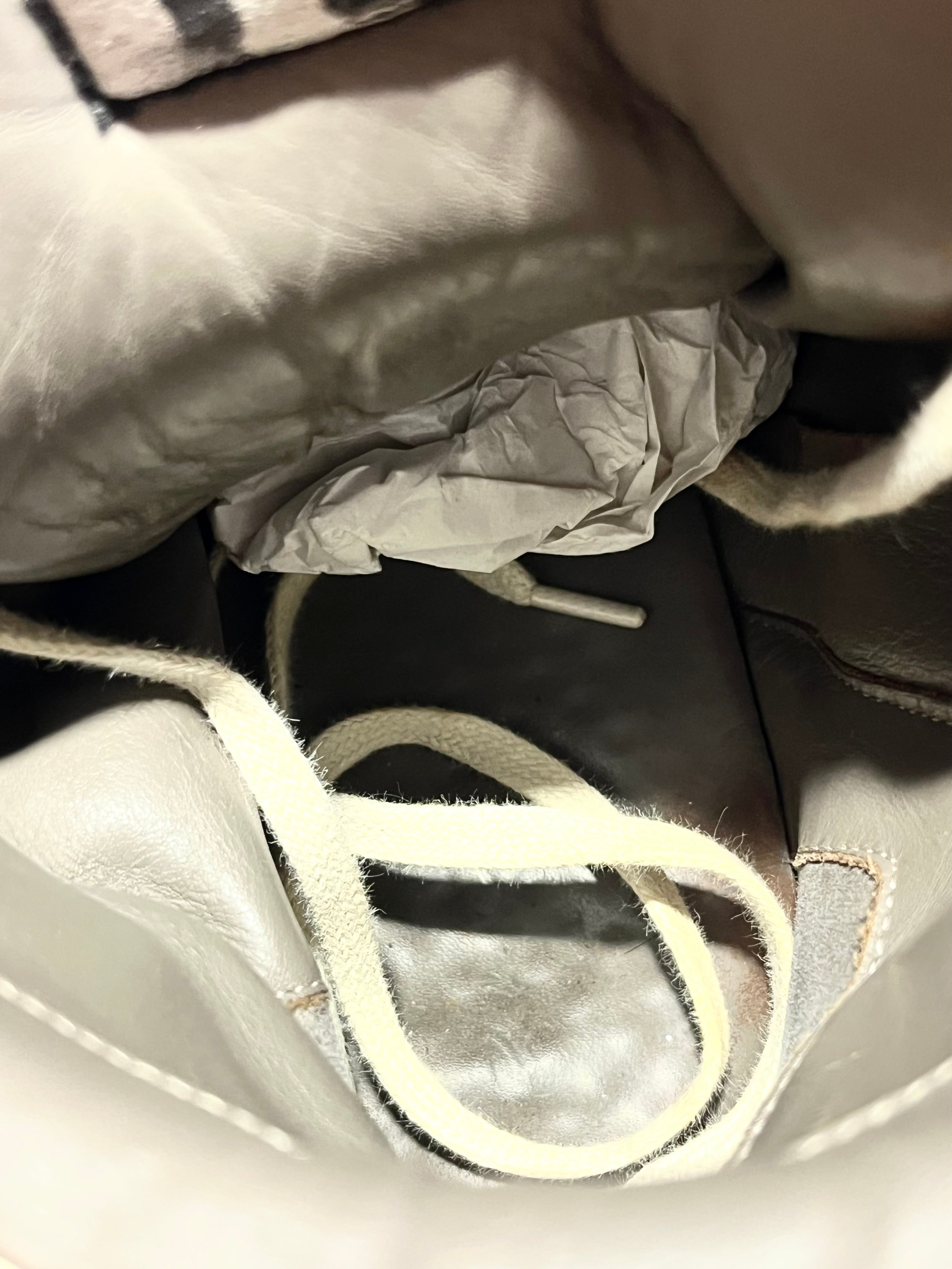 RICK OWENS BROWN/MILK SUEDE LEATHER GEOBASKETS