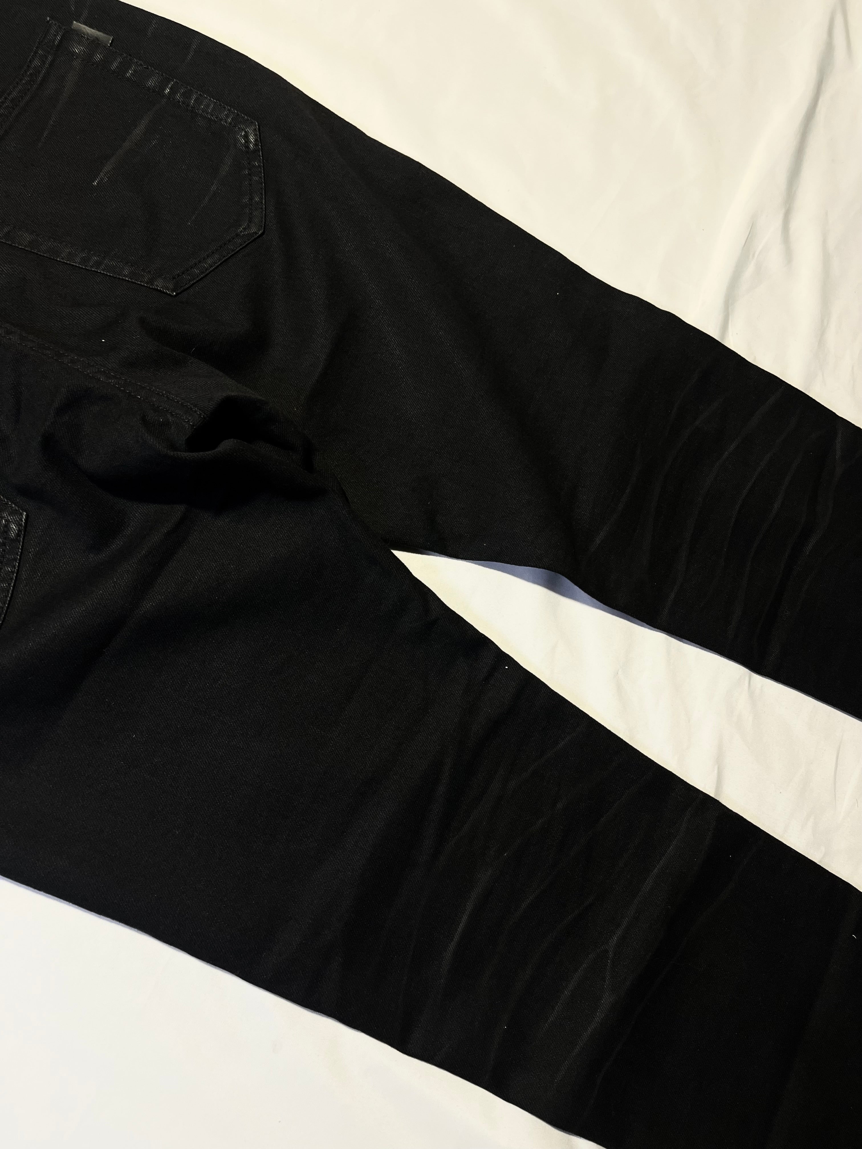 SAINT LAURENT D21 WHISKERED WAX DENIM BY HEDI SLIMANE IN W32