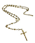 DOLCE & GABANNA GOLDEN SPELLOUT CHARM ROSARY JESUS CROSS NECKLACE