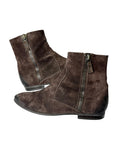 GUCCI BURGUNDY SUEDE LEATHER VINTAGE CHELSEA BOOTS