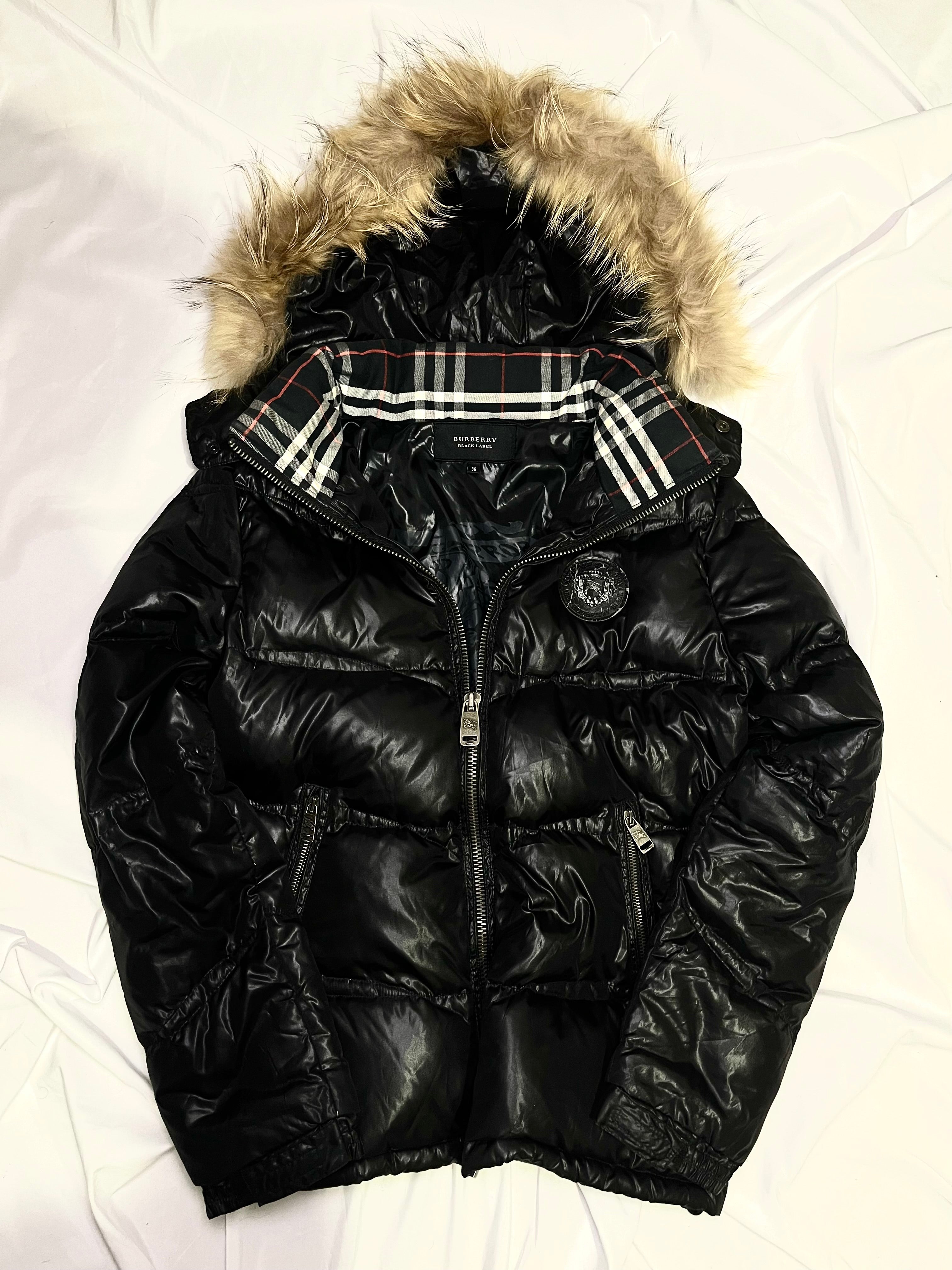 BURBERRY BLACK LABEL PUFFER JACKET WITH FUR