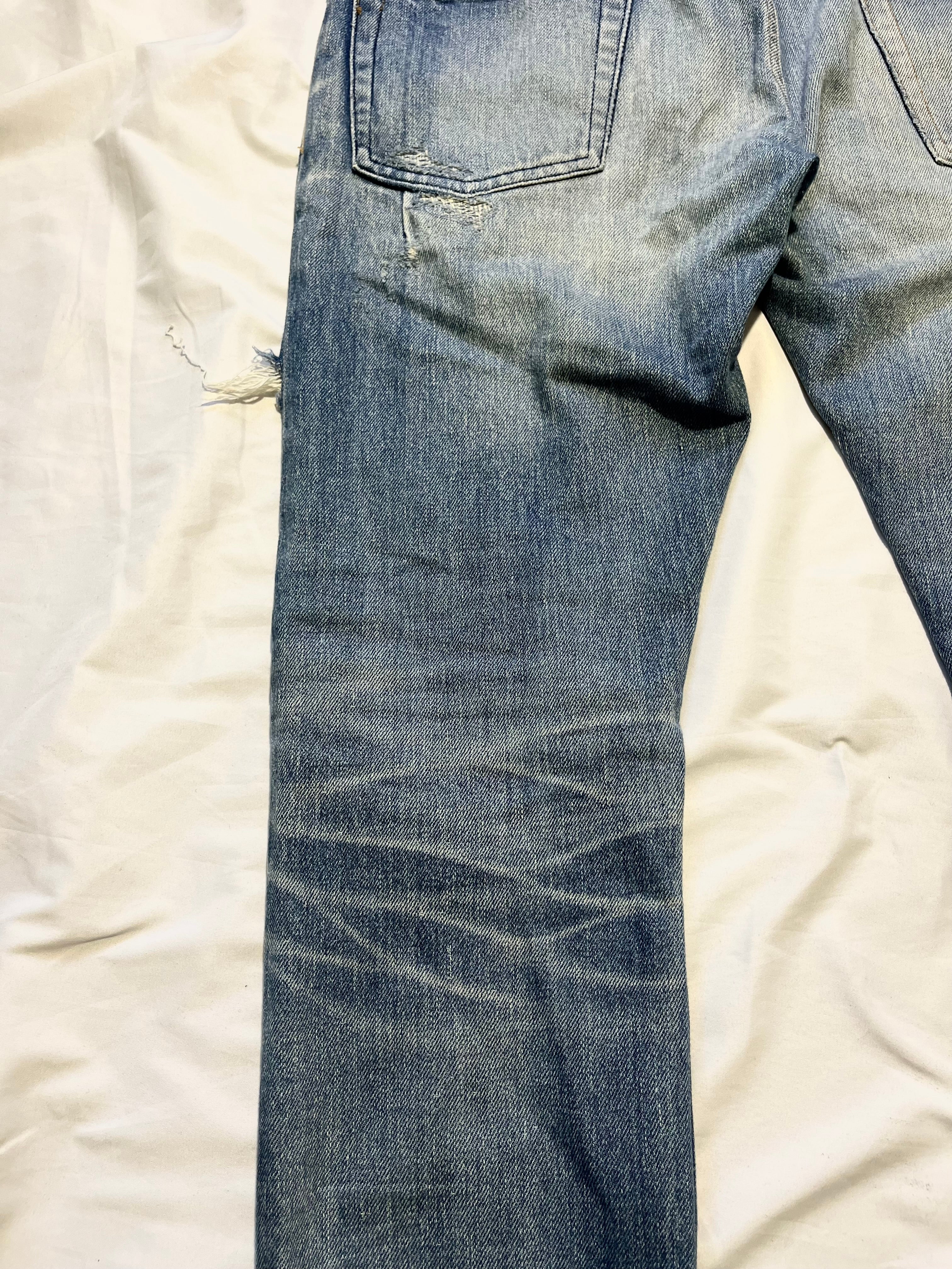 BALMAIN DESTROYED CRASH BIKER DENIM BY OLIVIER ROUSTEING
