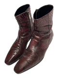 GUCCI PYTHON BURGUNDY LEATHER VINTAGE CHELSEA BOOTS
