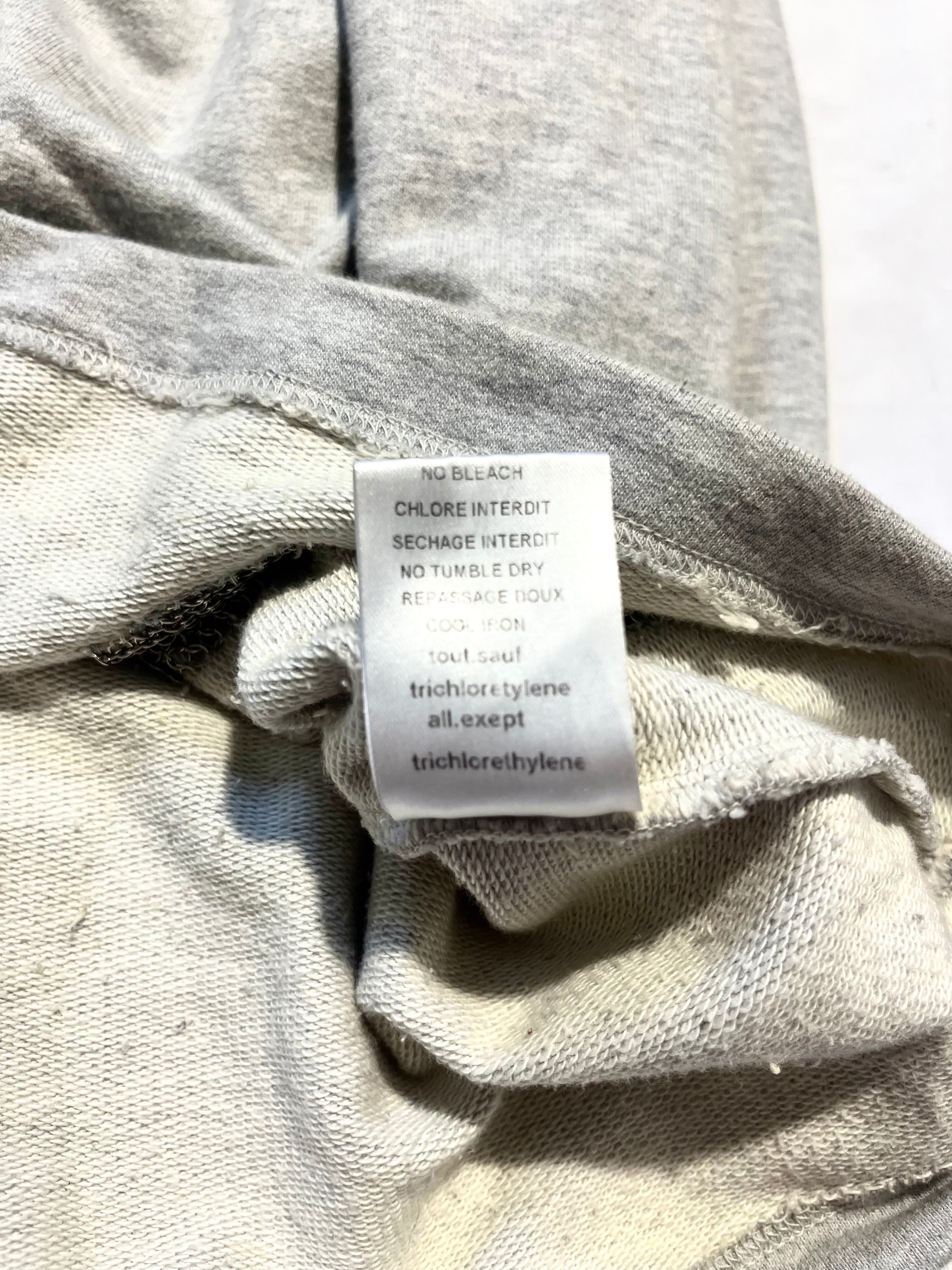 BALMAIN SS11 GRAY SHOTGUN DISTRESSED CHAINMAIL SWEATSHIRT BY CRISTOPHE DECARNIN SIZE 40