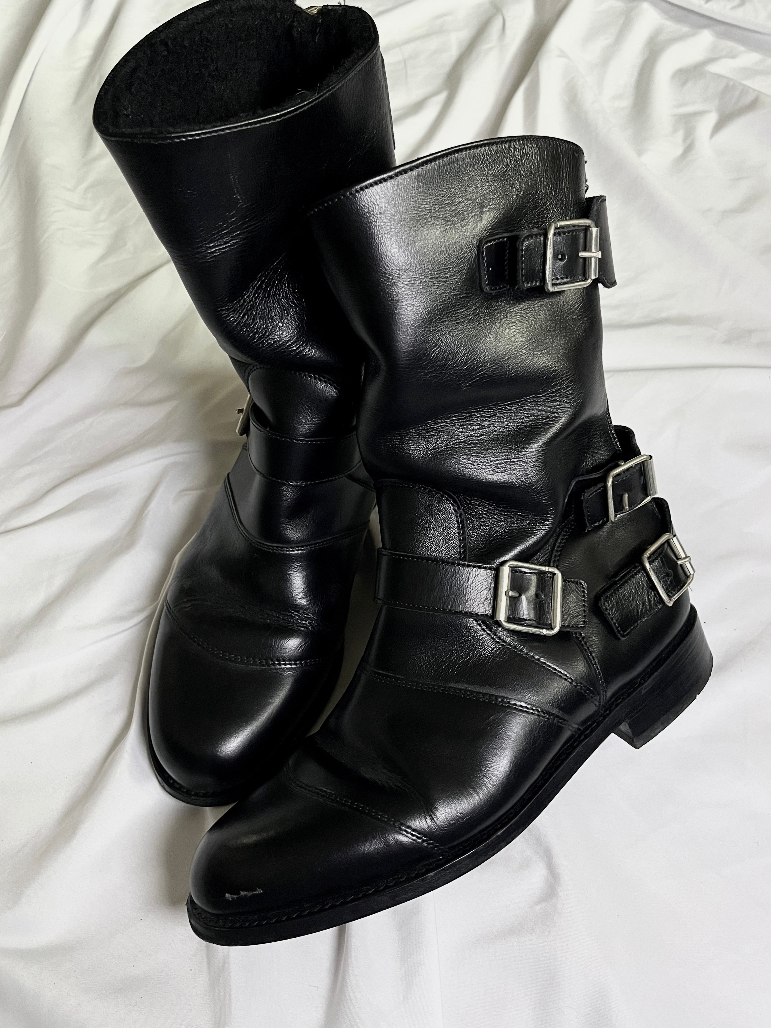 BALMAIN FW12 ENGINEER BOOTS IN BLACK LEATHER BY CHRISTOPHE DECARNIN