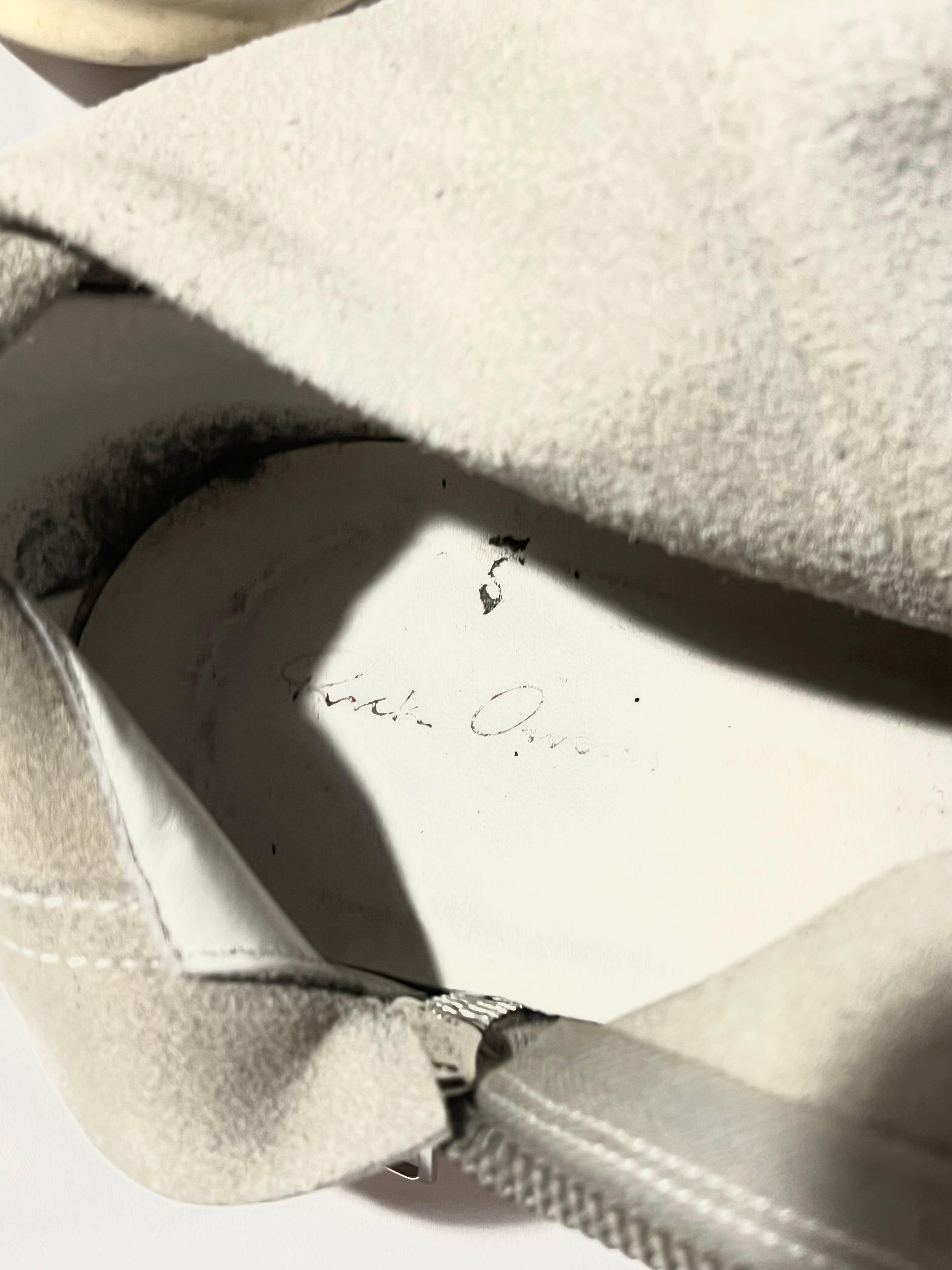 RICK OWENS WHITE/MILK LEATHER LACELESS /MOUNTAIN RAMONES