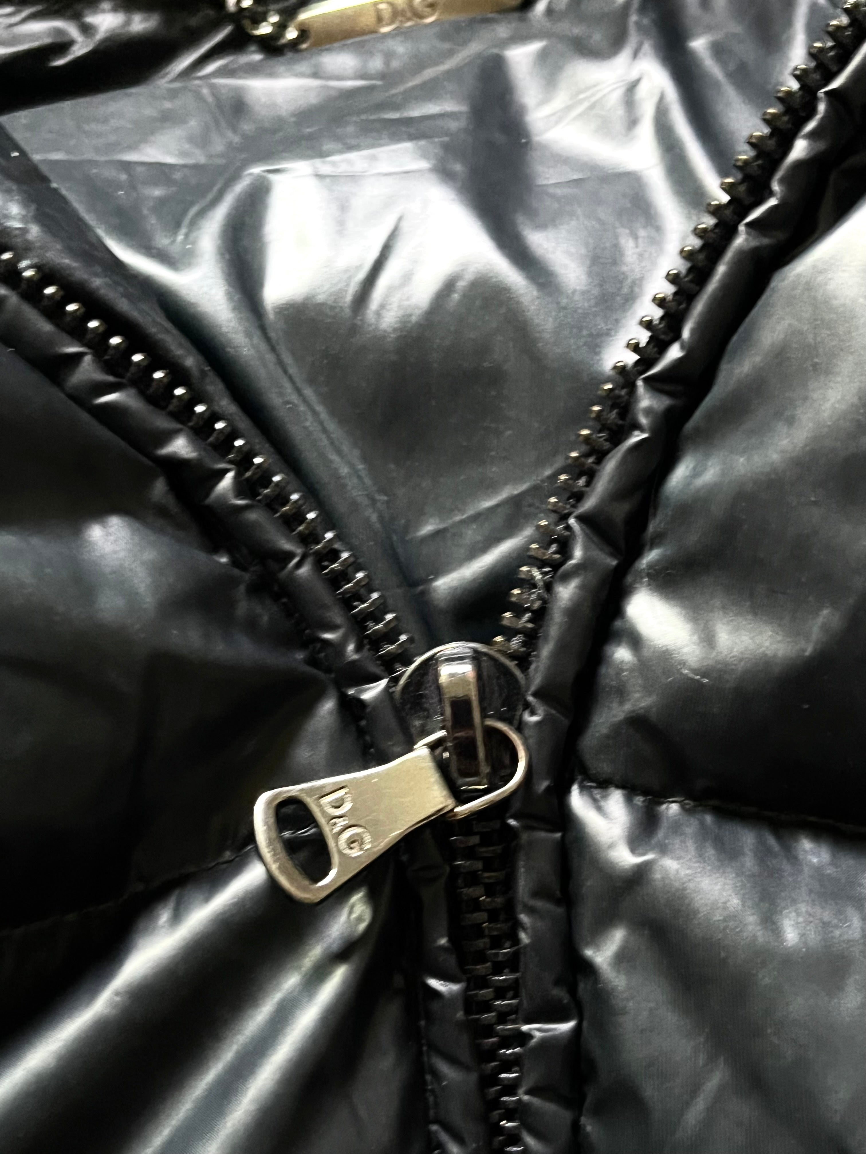 DOLCE & GABBANA PETROL REAL FUR PUFFER DOWN JACKET