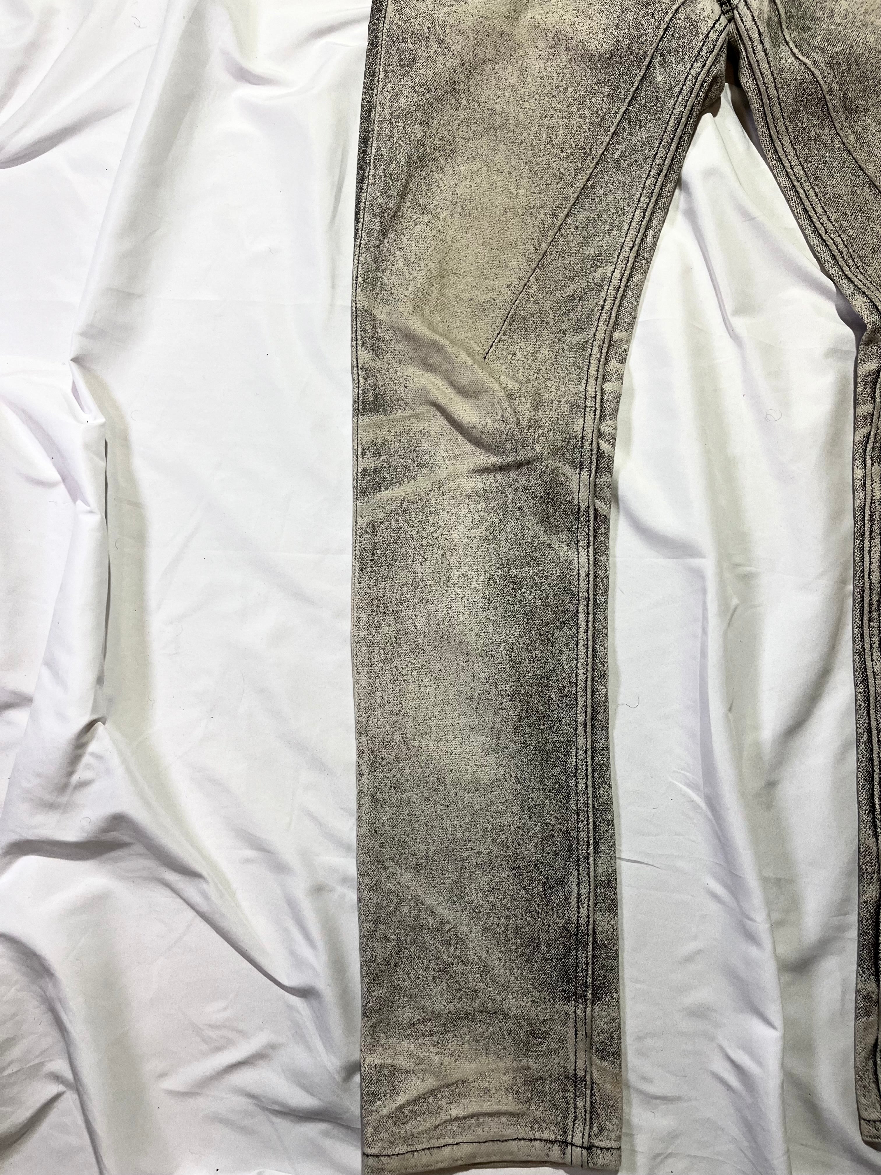 RICK OWENS O&M 2016 DRKSHDW PAINTED DETROIT CUT DENIM IN W28