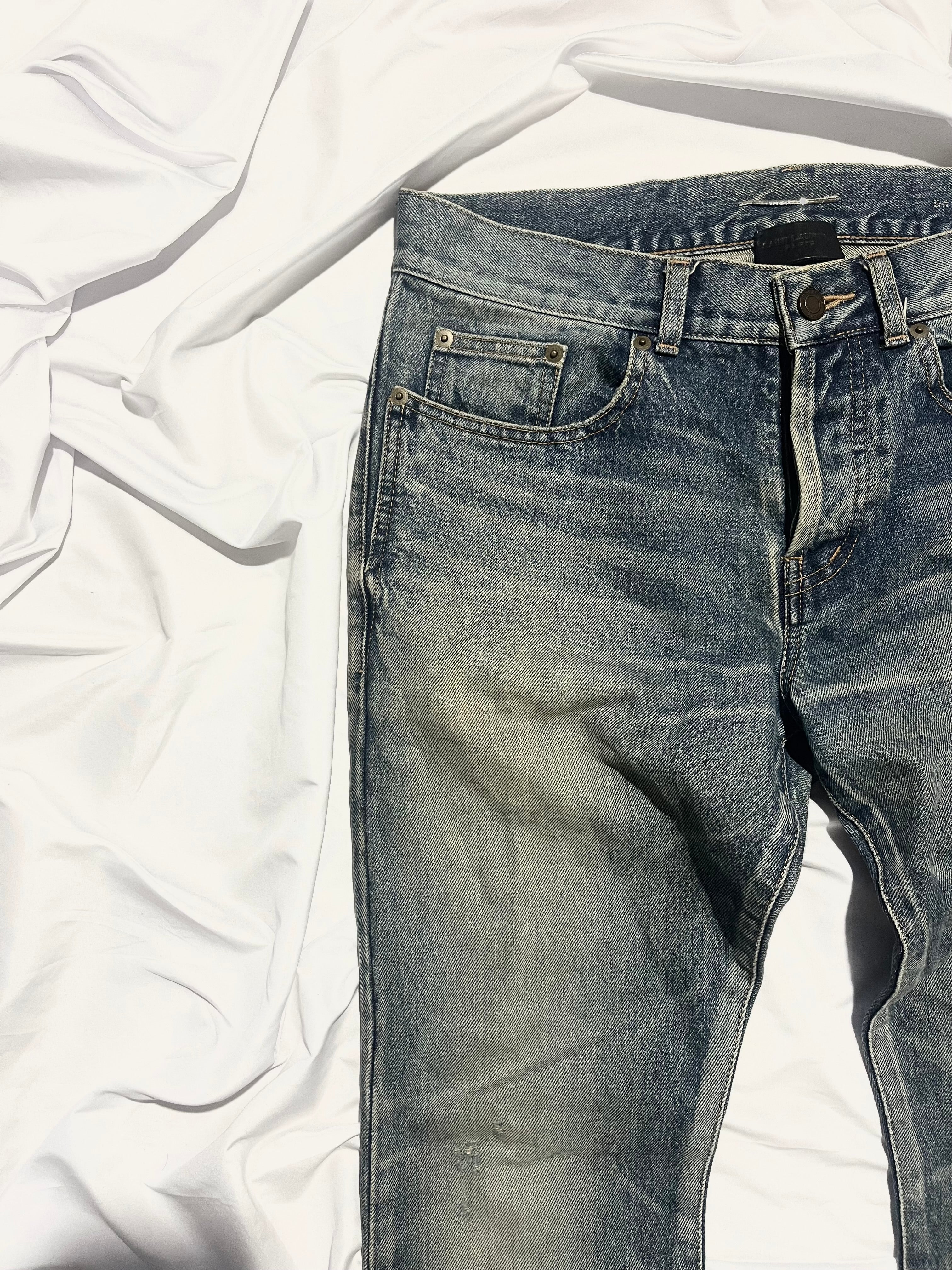 SAINT LAURENT FW19 D18 PAISLEY BANDANA DENIM BY ANTHONY VACCARELLO IN W30