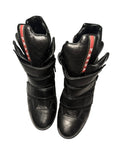 PRADA WEDGE SNEAKERS LEATHER