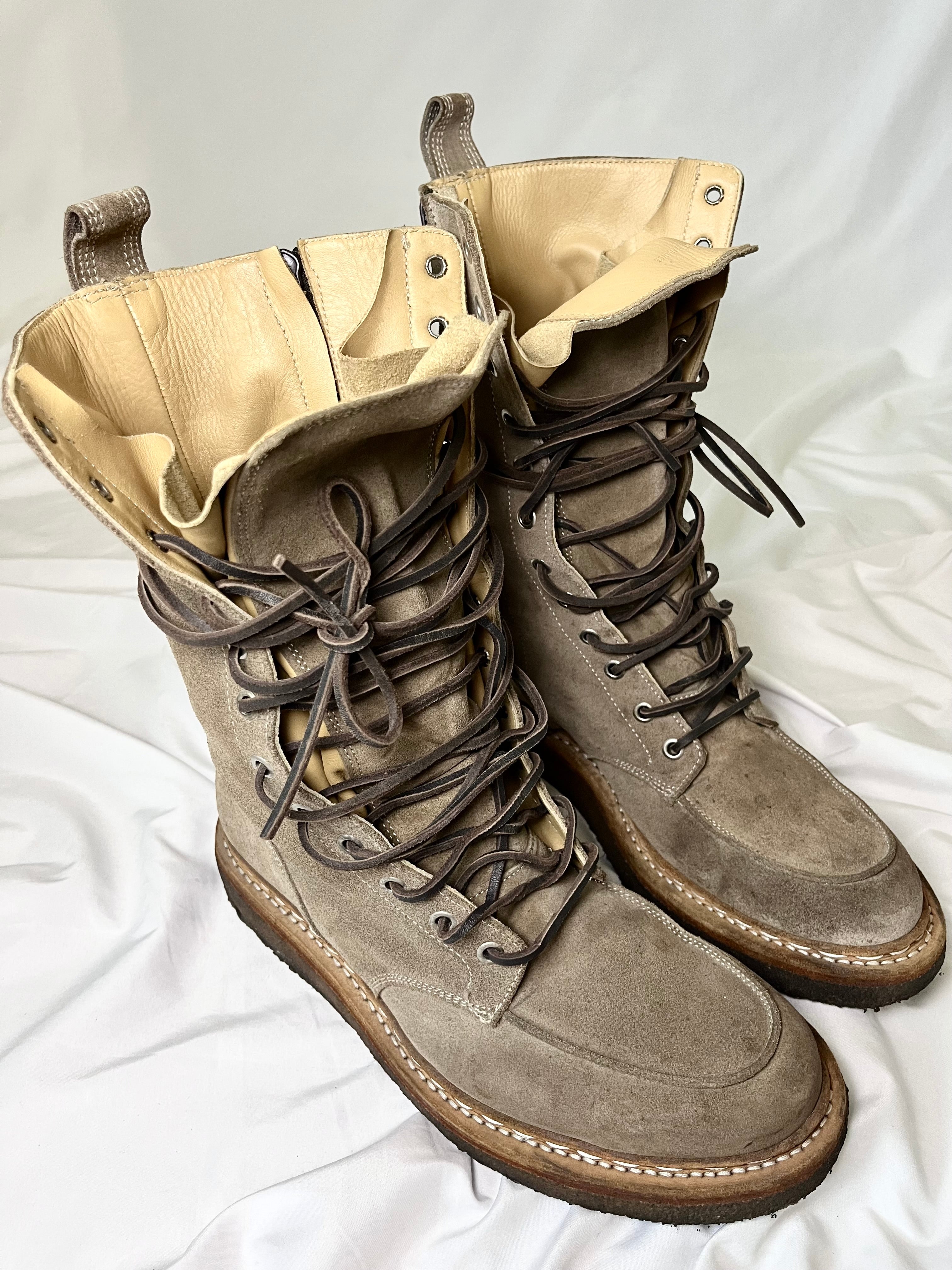 BALMAIN FW11 RANGER BOOTS IN KHAKI SUEDE BY CHRISTOPHE DECARNIN