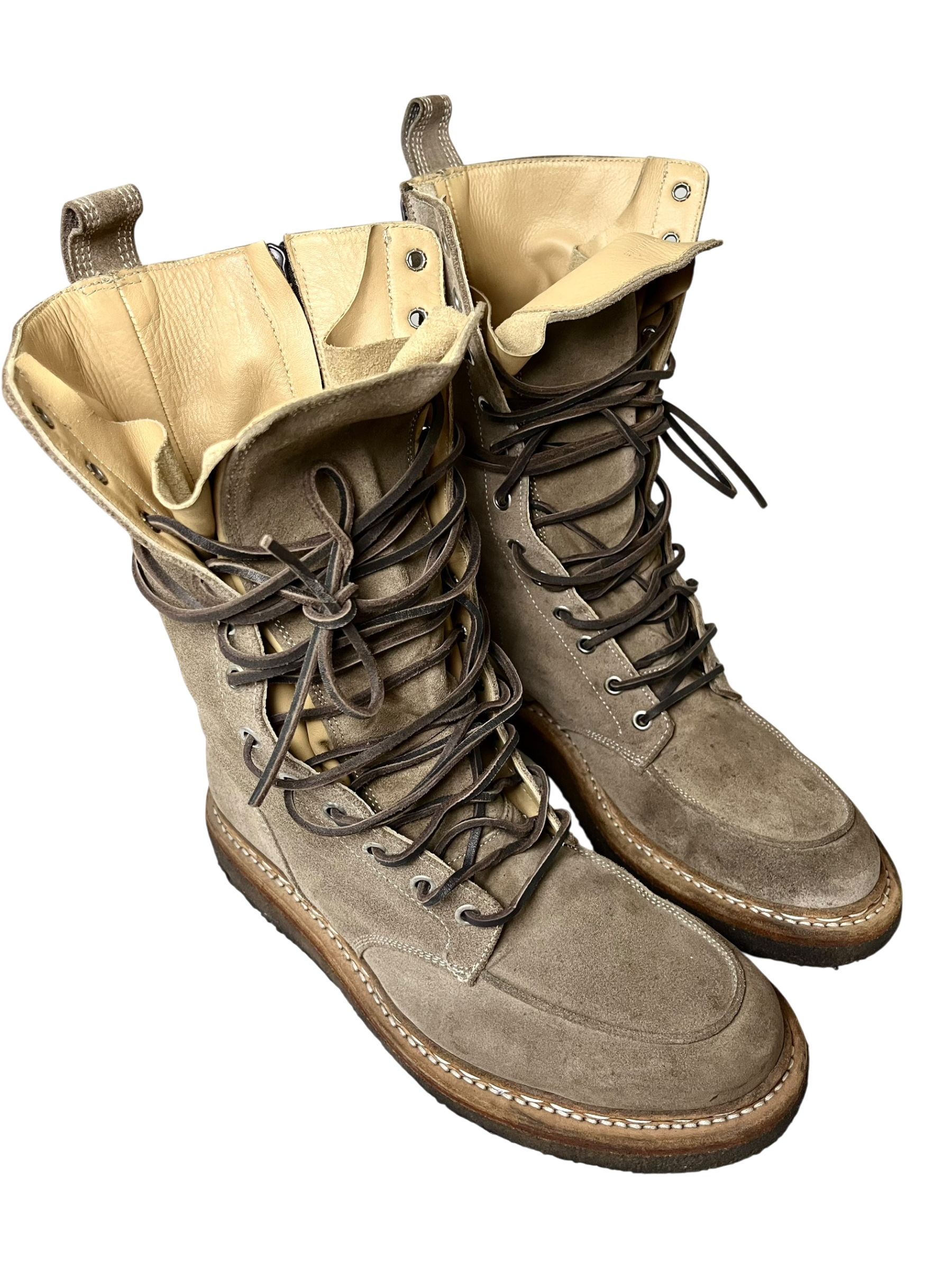 BALMAIN FW11 RANGER BOOTS IN KHAKI SUEDE BY CHRISTOPHE DECARNIN