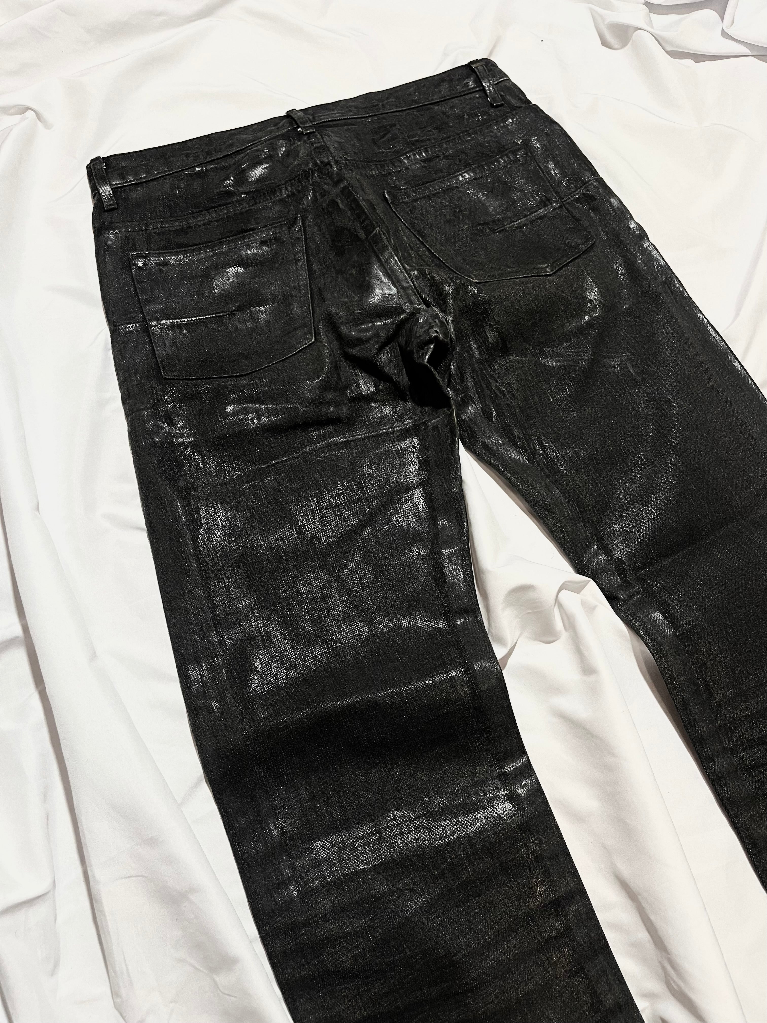DIOR FW07 'NAVIGATE' WAXED LUSTERS COATED DENIM