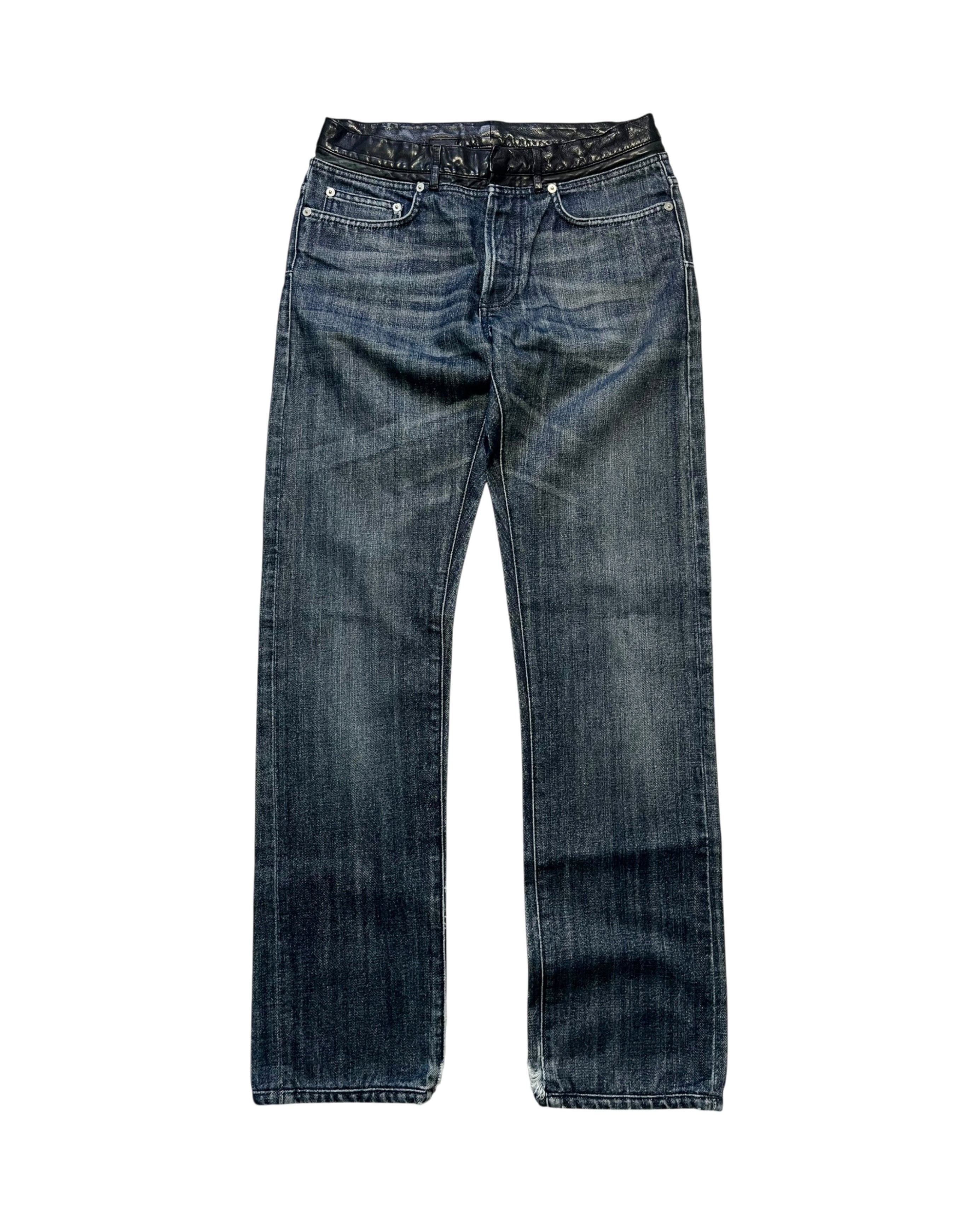 DIOR HOMME CUMMERBUND LEATHER WAISTBAND DENIM BY KRIS VAN ASSCHE
