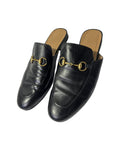GUCCI PRINCETOWN HORSEBIT LEATHER SLIPPERS IN 45