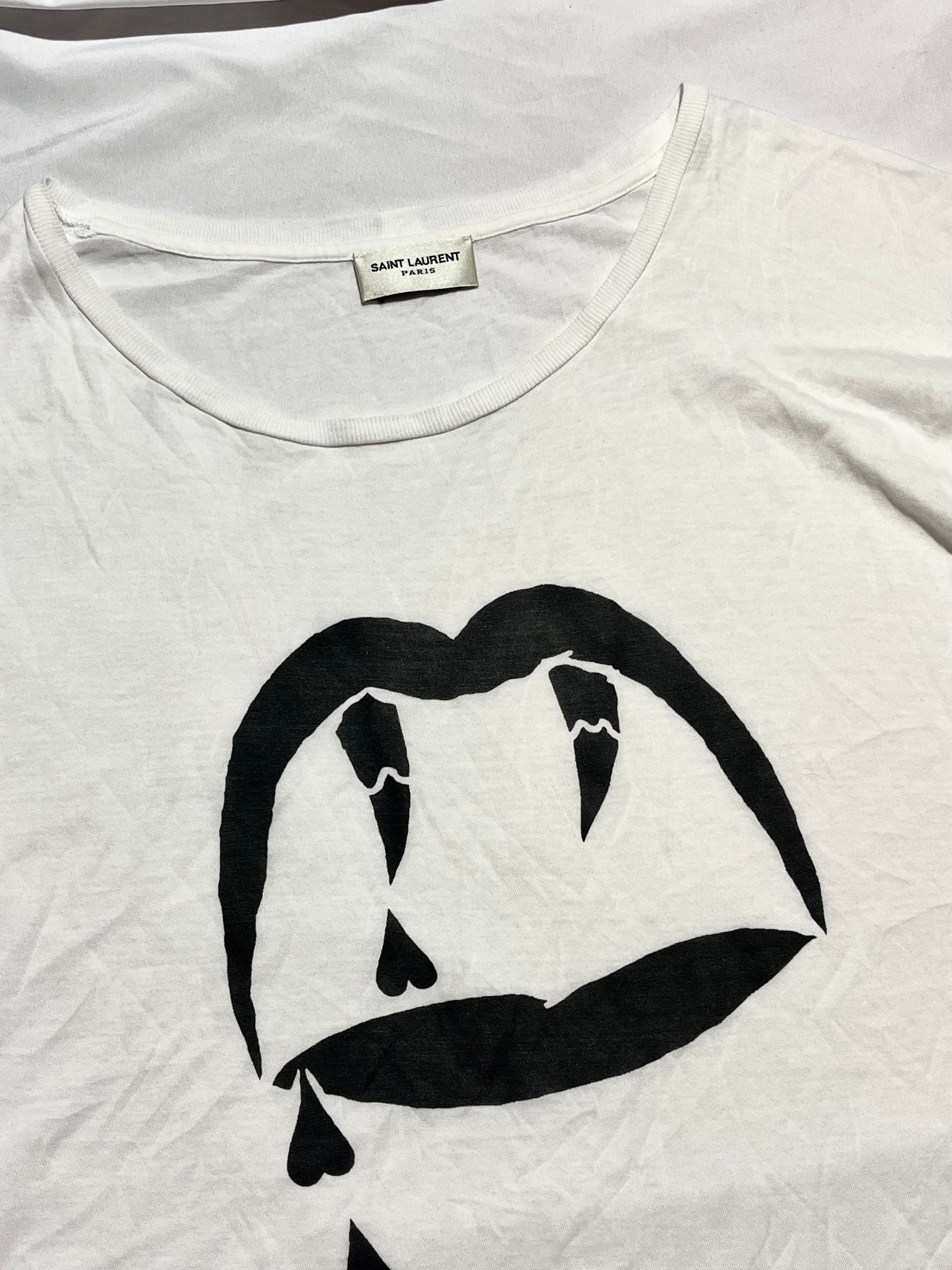 SAINT LAURENT PARIS SS14 'BLOODLUSTER' T-SHIRTS BY HEDI SLIMANE IN S / M