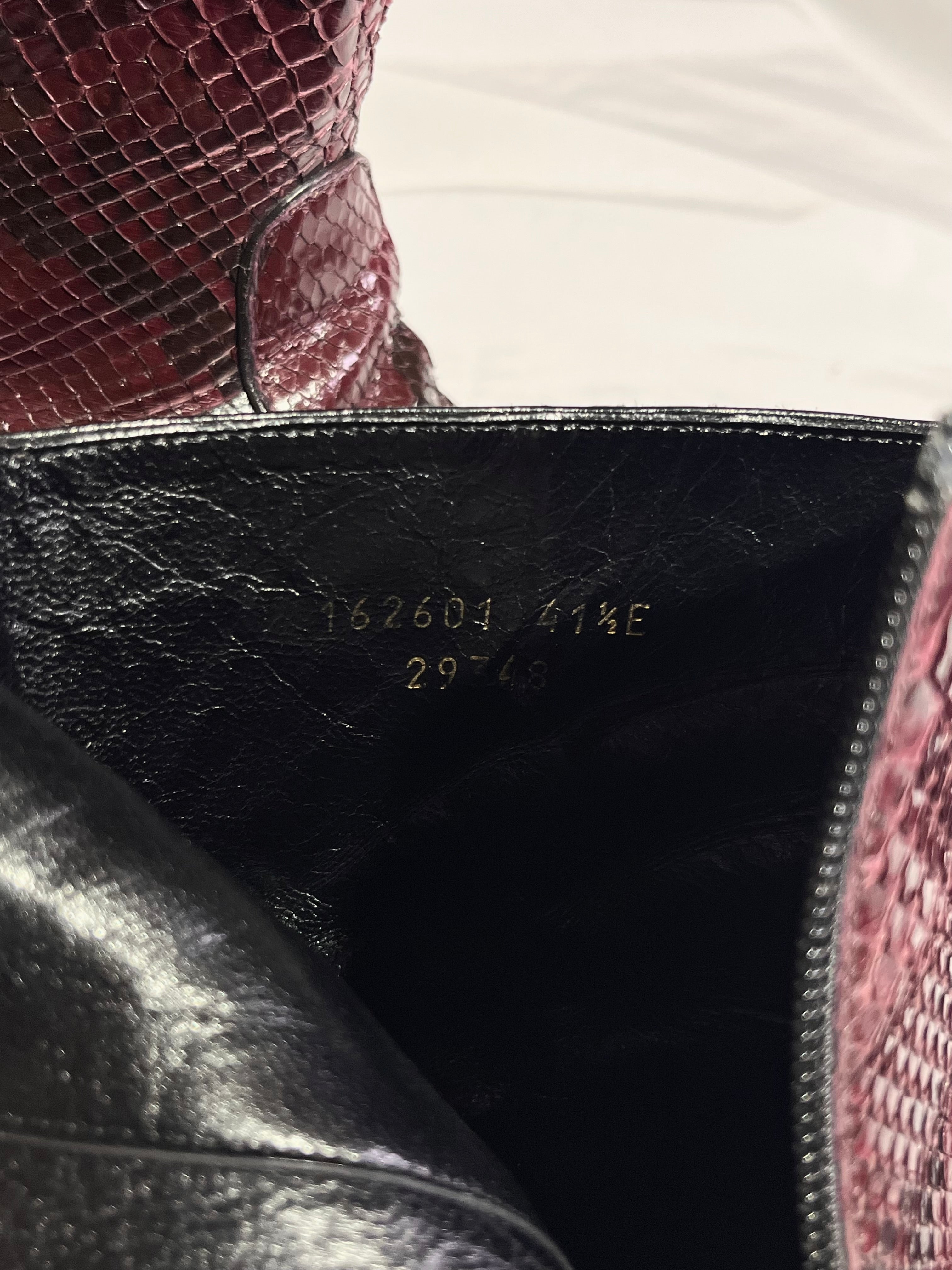GUCCI PYTHON BURGUNDY LEATHER VINTAGE CHELSEA BOOTS