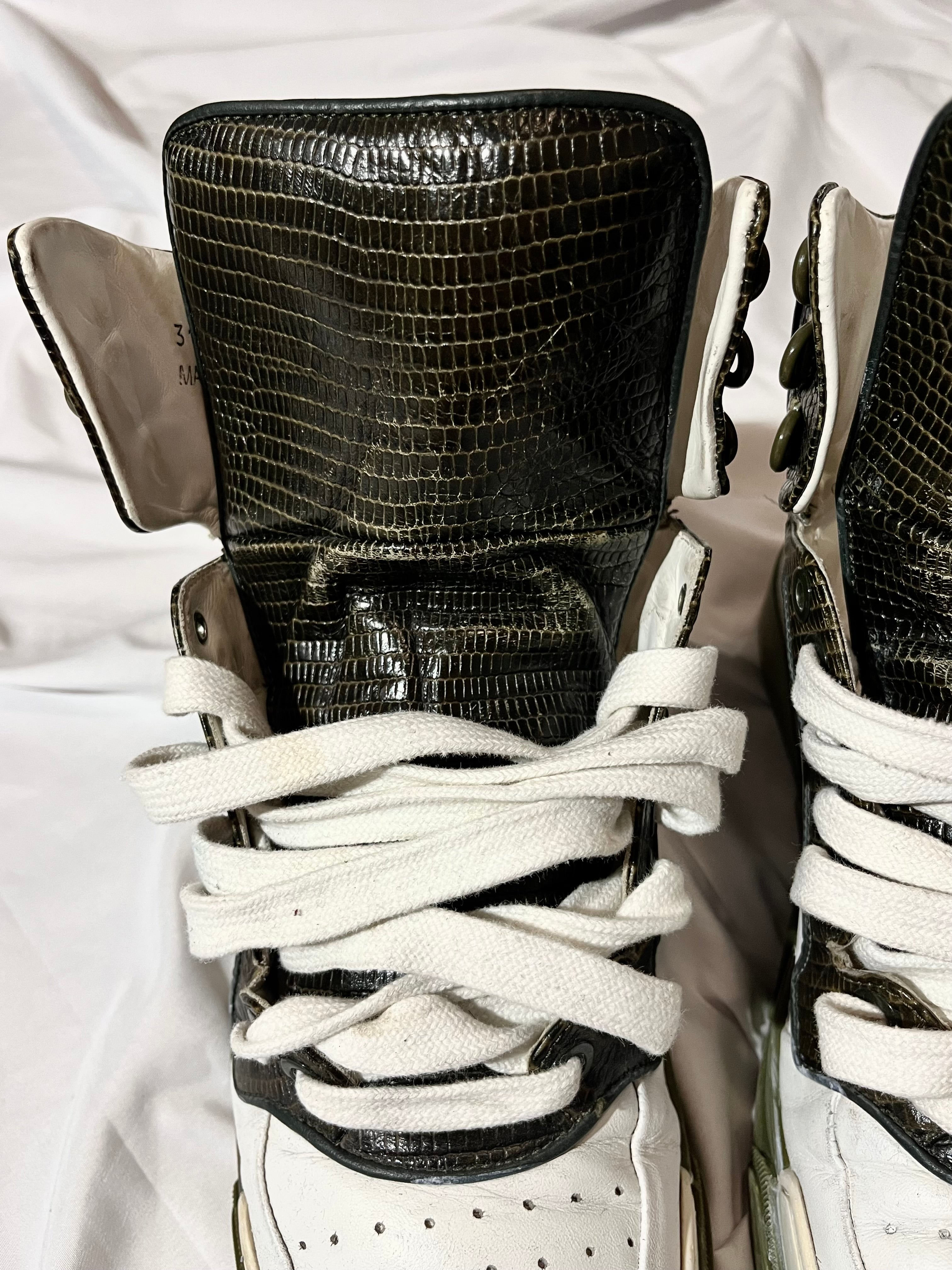 GIVENCHY TYSON DARK GREEN LIZARD SKIN HI-TOP SNEAKERS IN 41