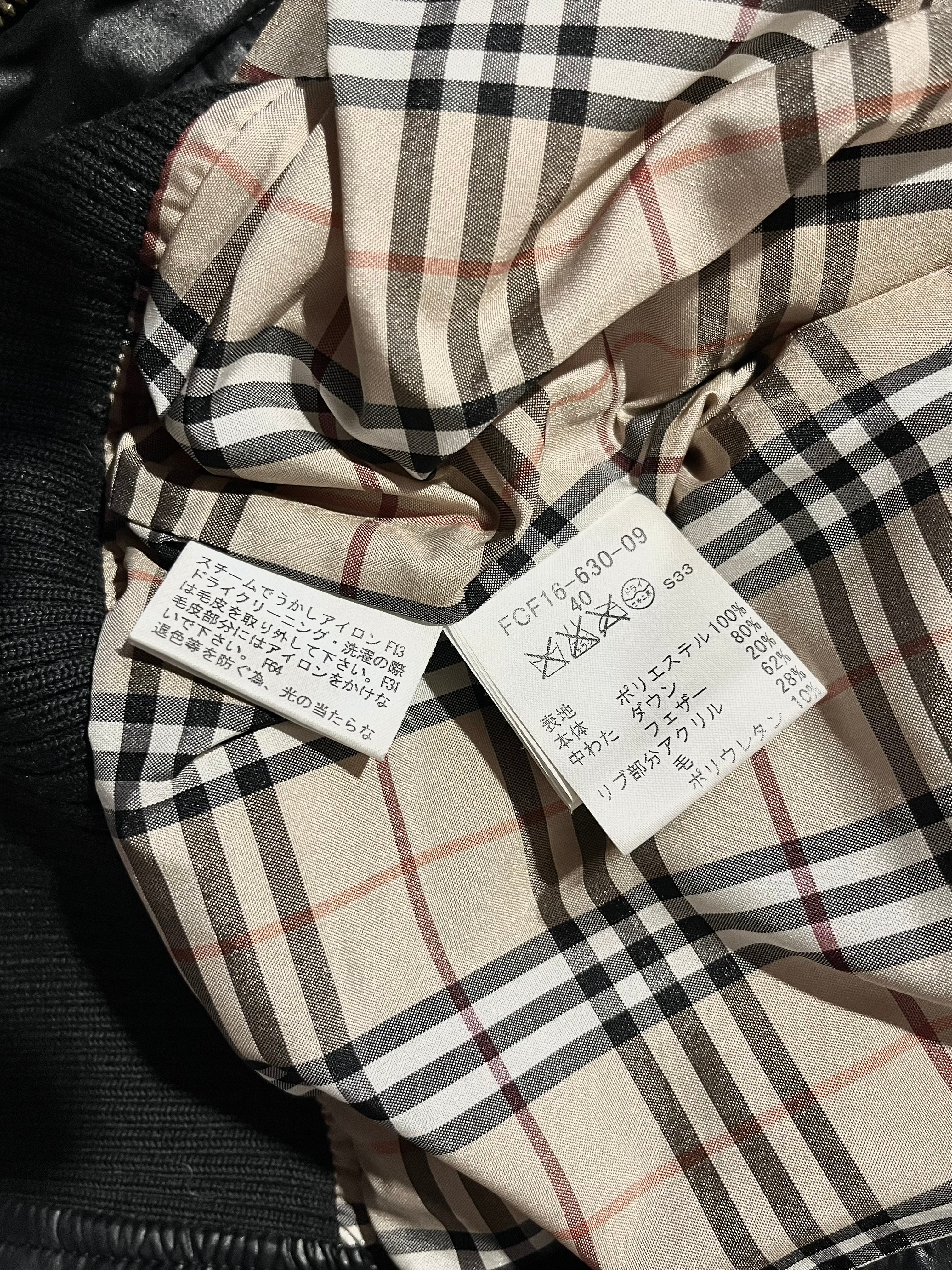 BURBERRY BLUE LABEL 2009 REAL FUR NOVA CHECK PUFFER DOWN JACKET