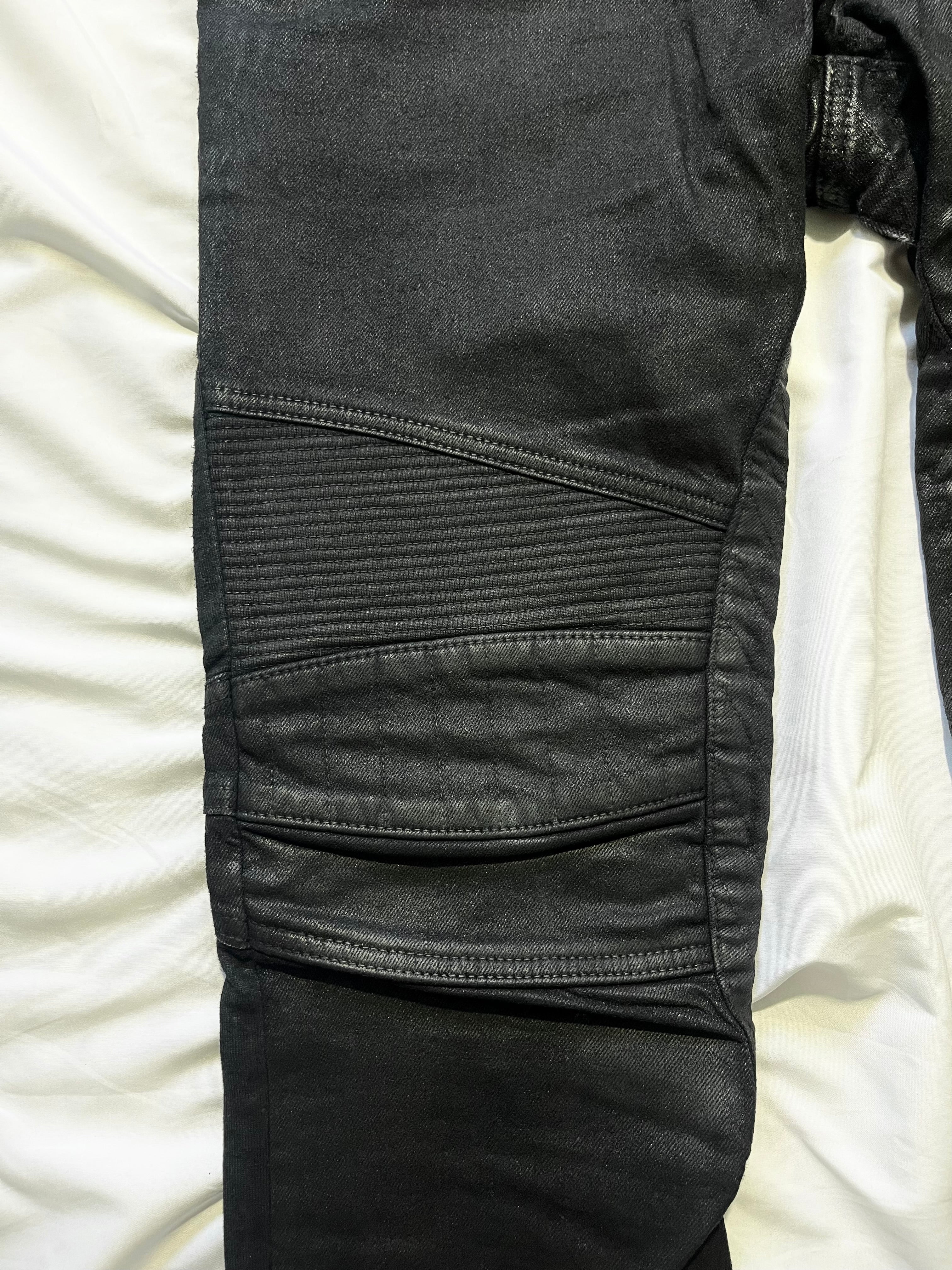 BALMAIN FW14 WAXED BIKER DENIM BY OLIVIER ROUSTEING