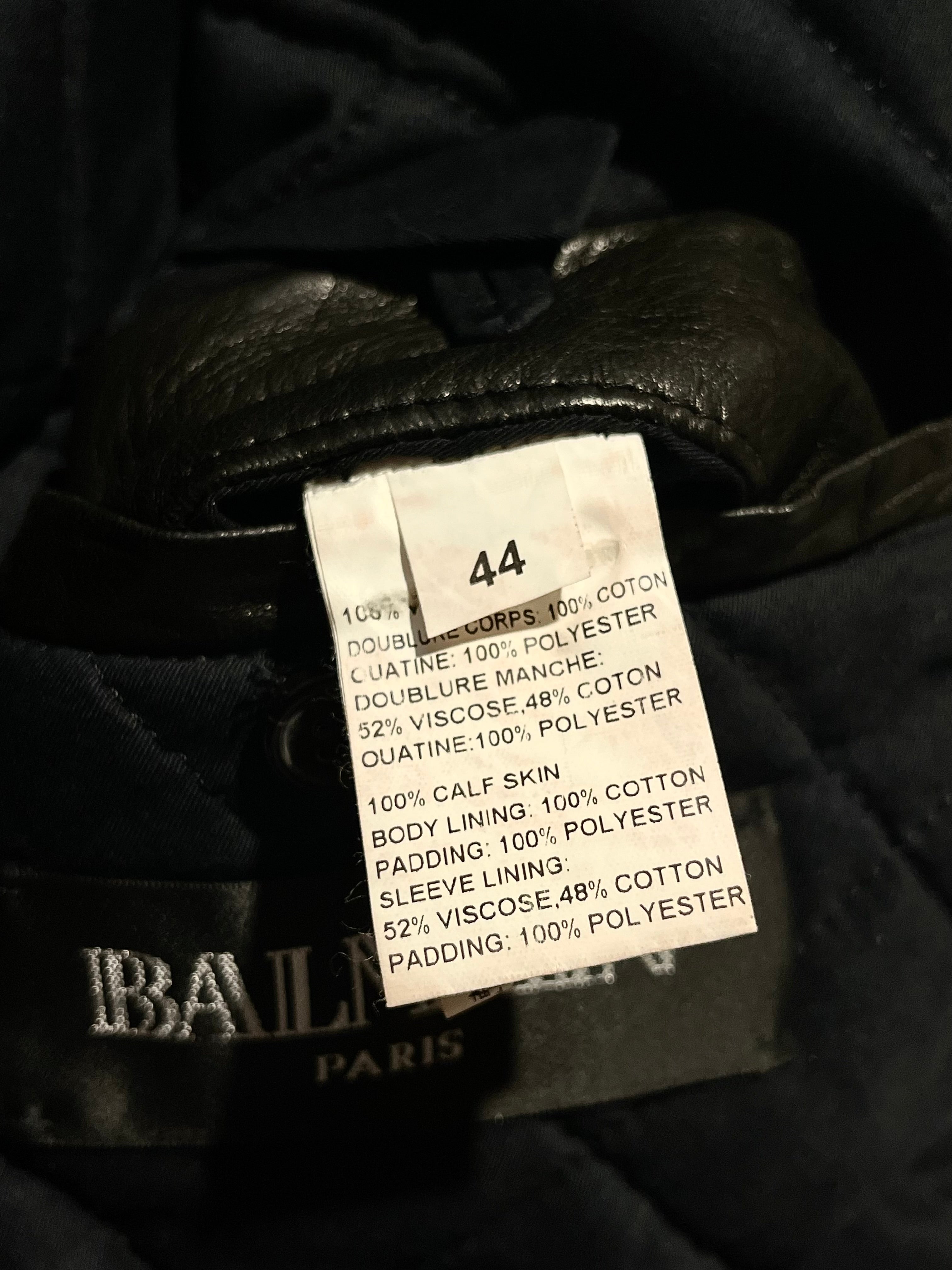 BALMAIN FW12 MIDNIGHT BLUE CALFHAIR AND COWHIDE PERFECTO BIKER JACKET IN 44