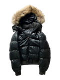 DOLCE & GABBANA PETROL REAL FUR PUFFER DOWN JACKET