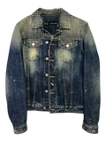 DSQUARED2 STUDDED DENIM TRUCKER JACKET IN SIZE 46