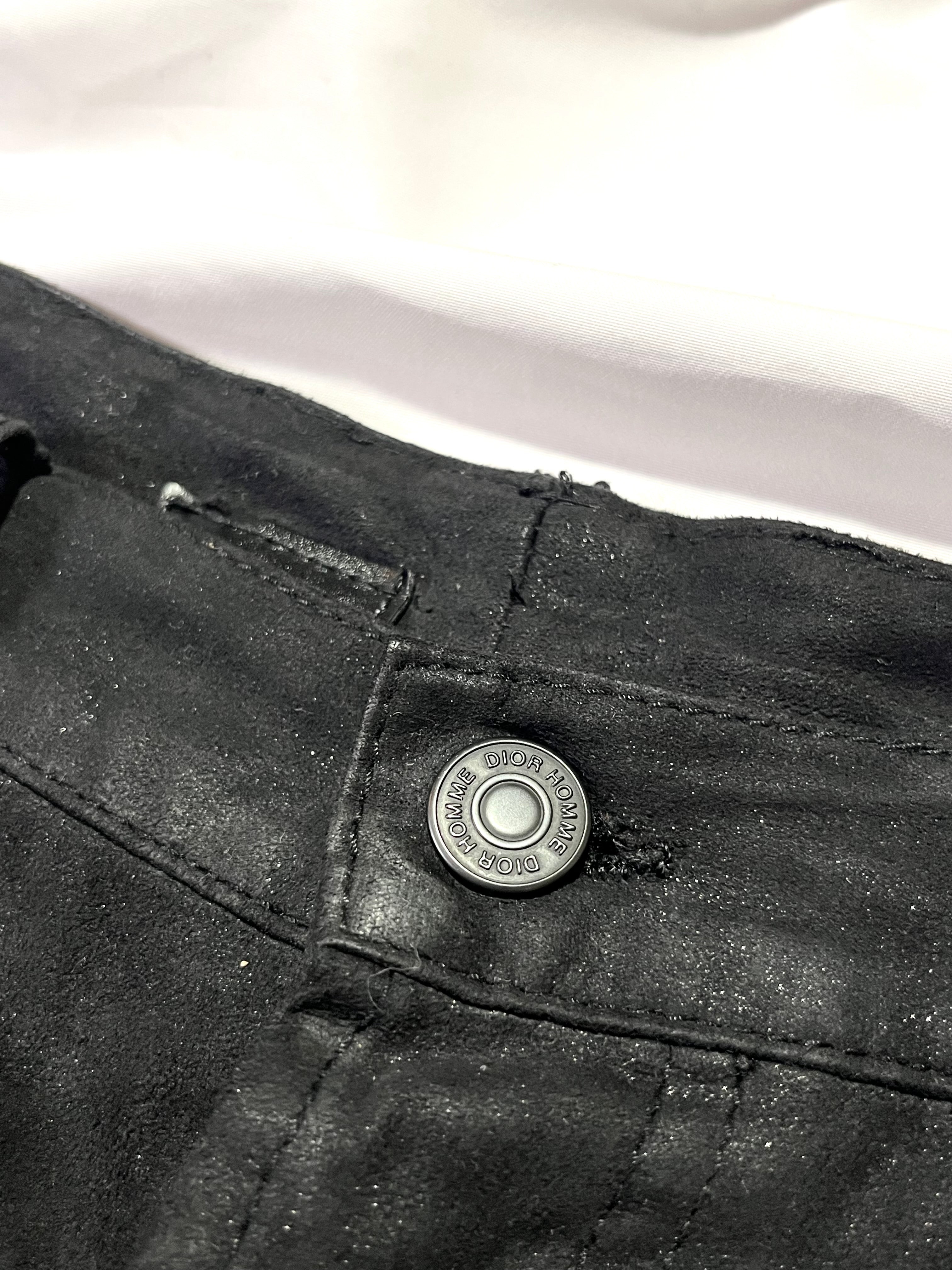 DIOR GLITTER COATED MOLESKIN TROUSERS BY KRISS VAN ASSCHE IN W33