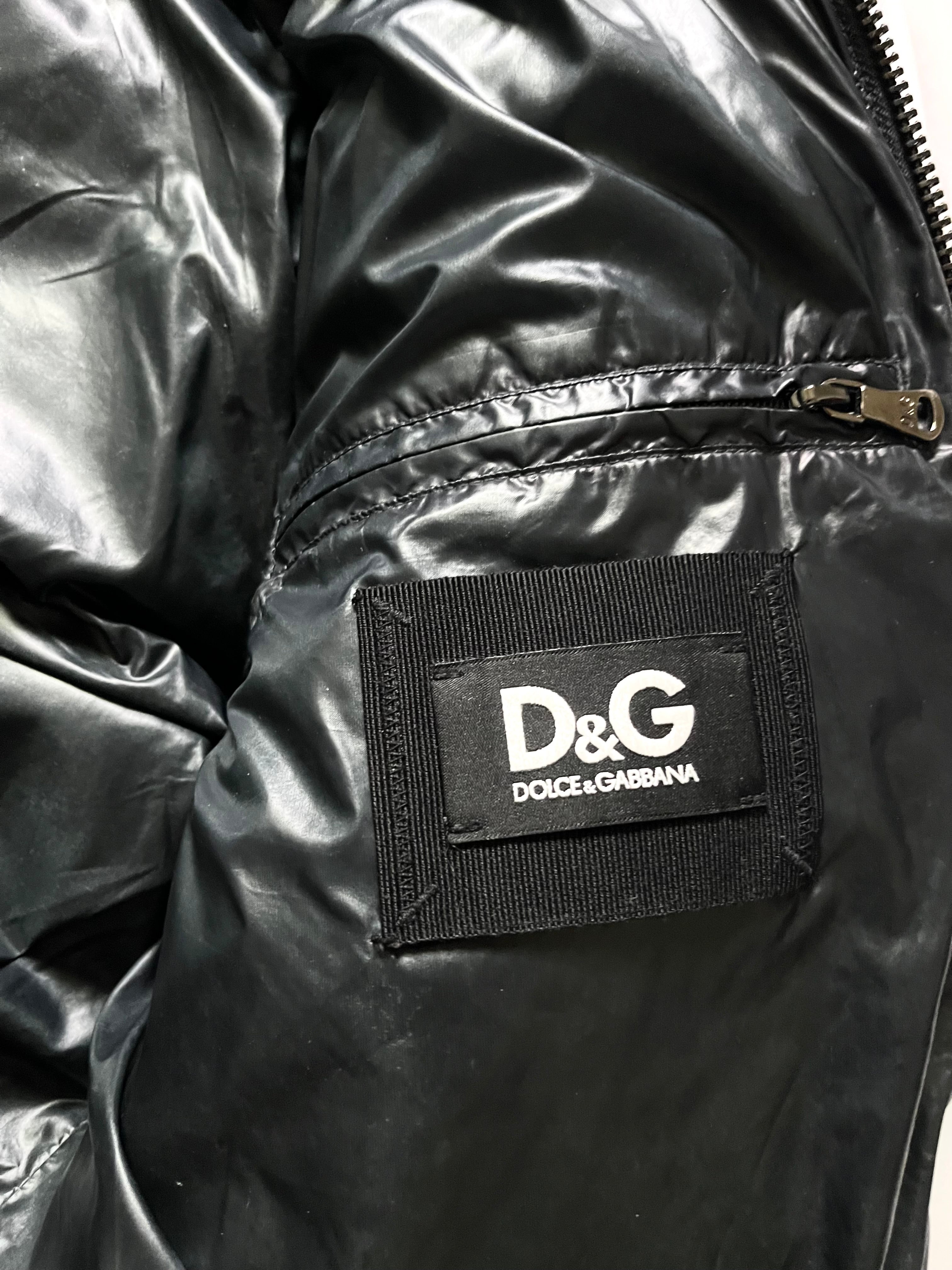 DOLCE & GABBANA PETROL REAL FUR PUFFER DOWN JACKET