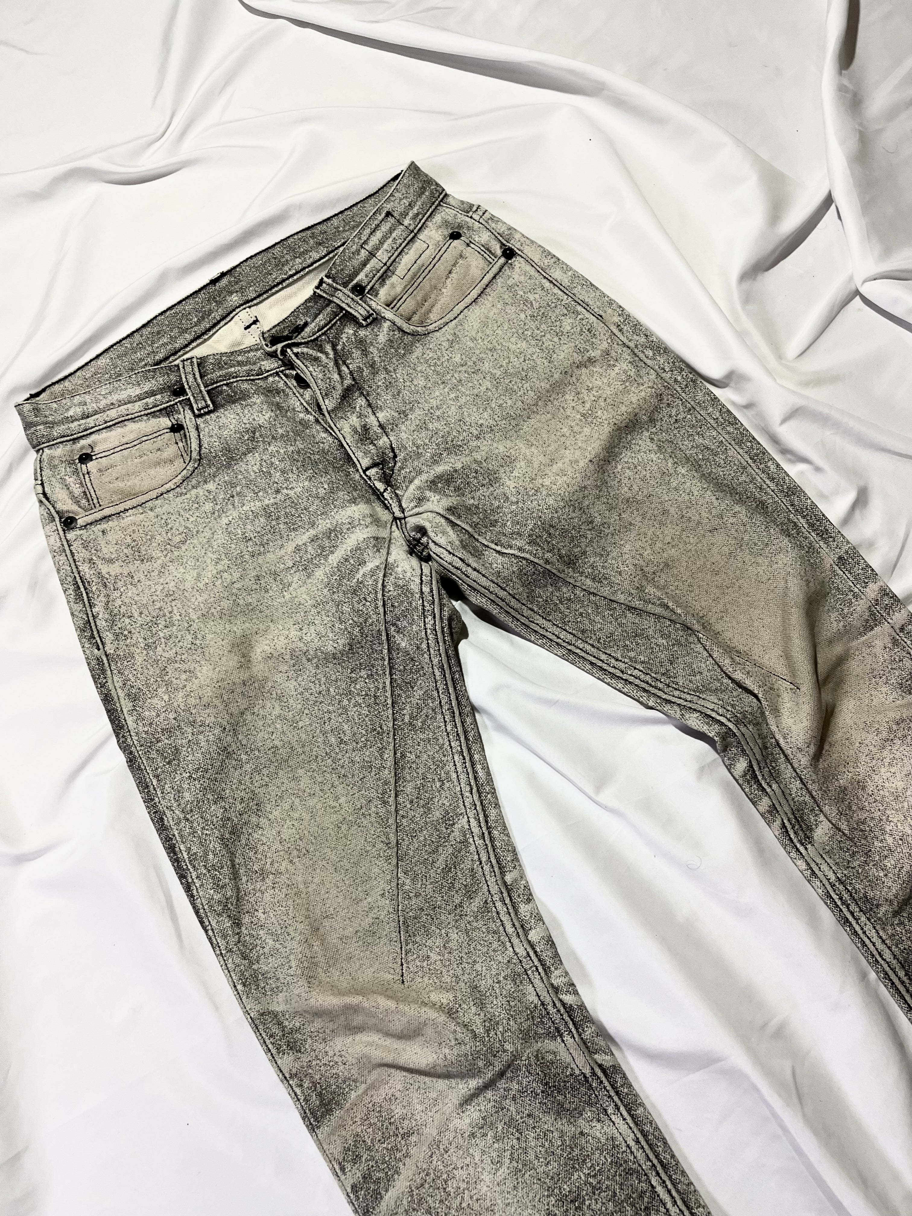 RICK OWENS O&M 2016 DRKSHDW PAINTED DETROIT CUT DENIM IN W28