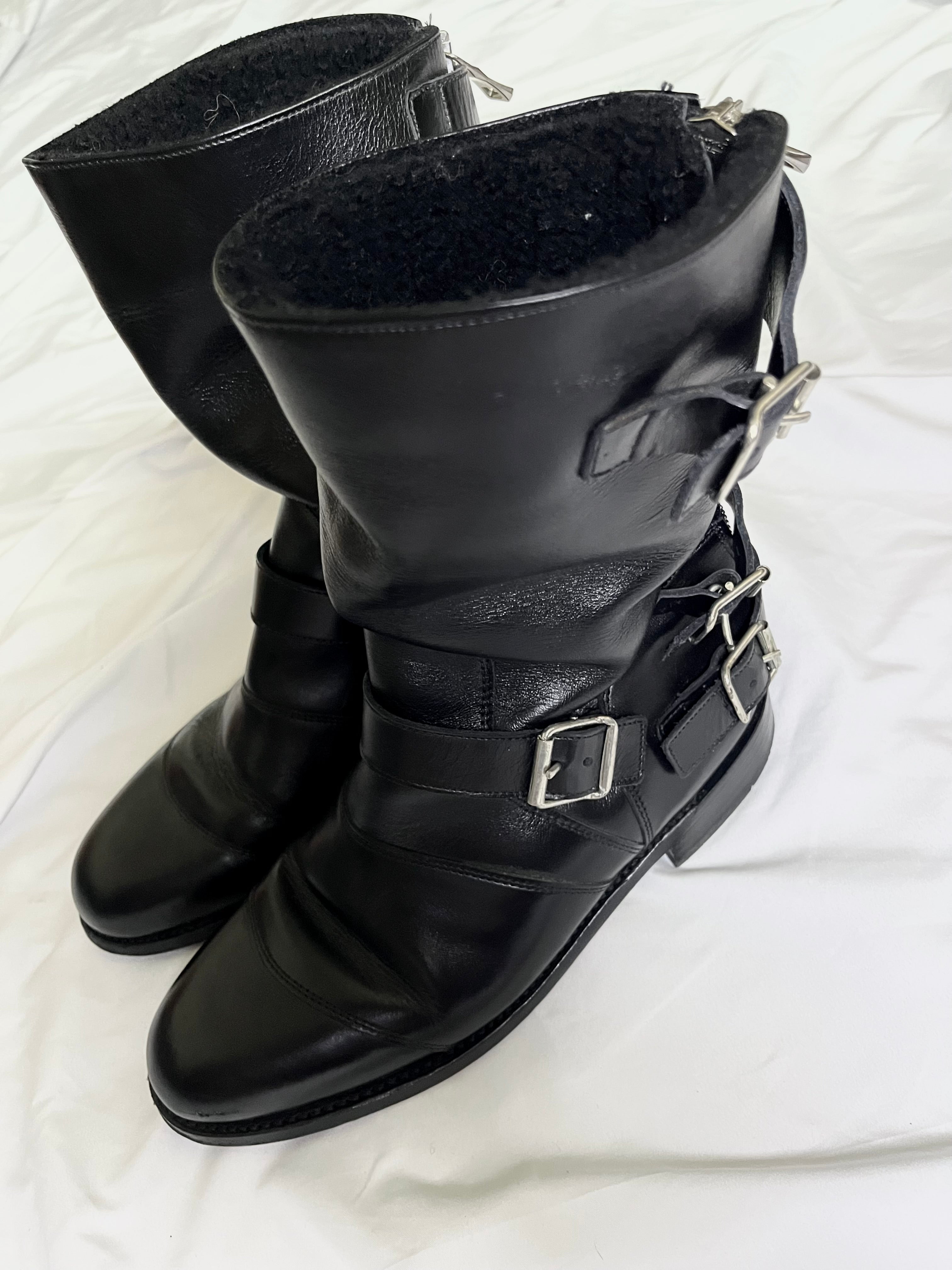 BALMAIN FW12 ENGINEER BOOTS IN BLACK LEATHER BY CHRISTOPHE DECARNIN