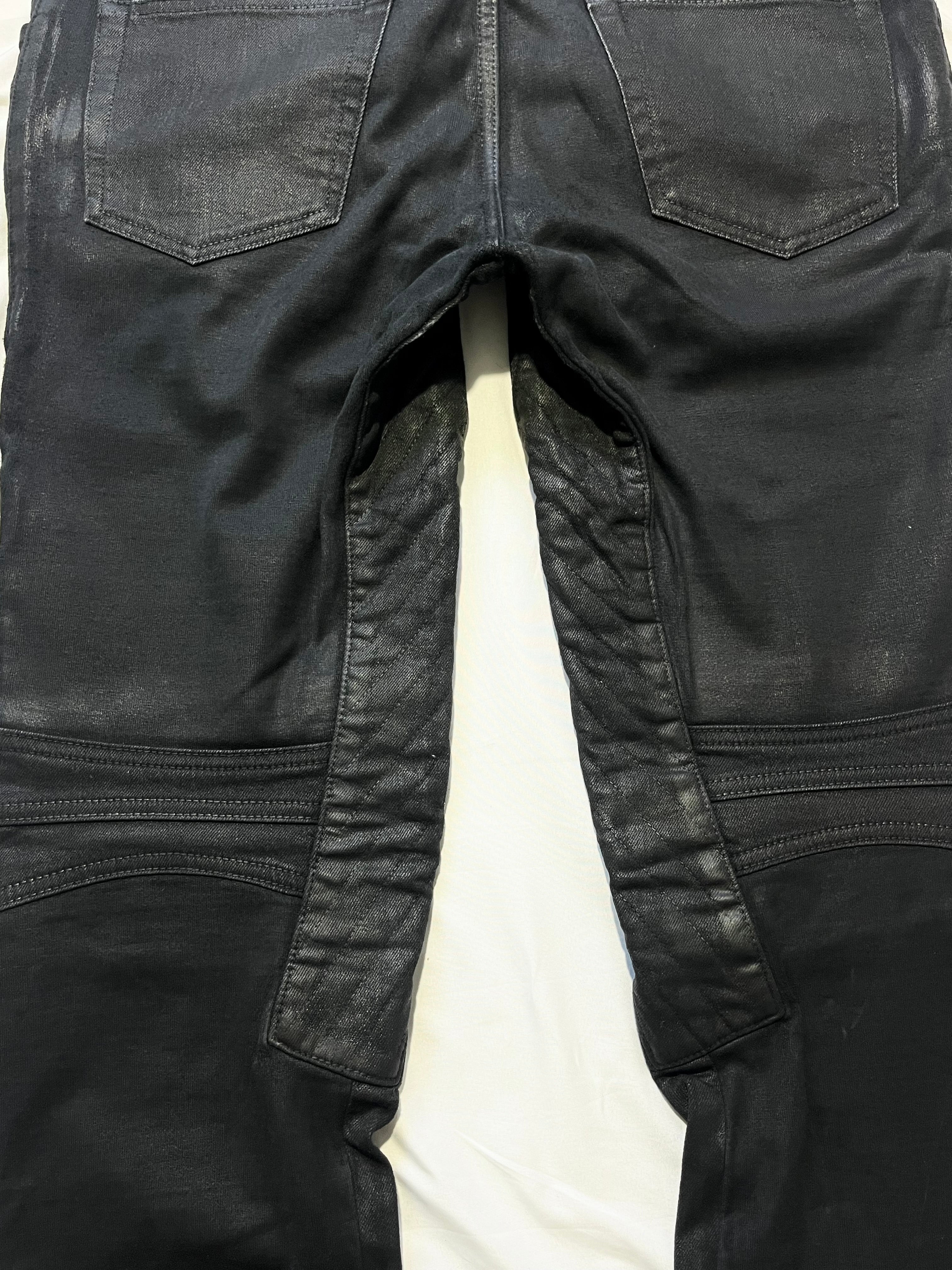 BALMAIN FW14 WAXED BIKER DENIM BY OLIVIER ROUSTEING