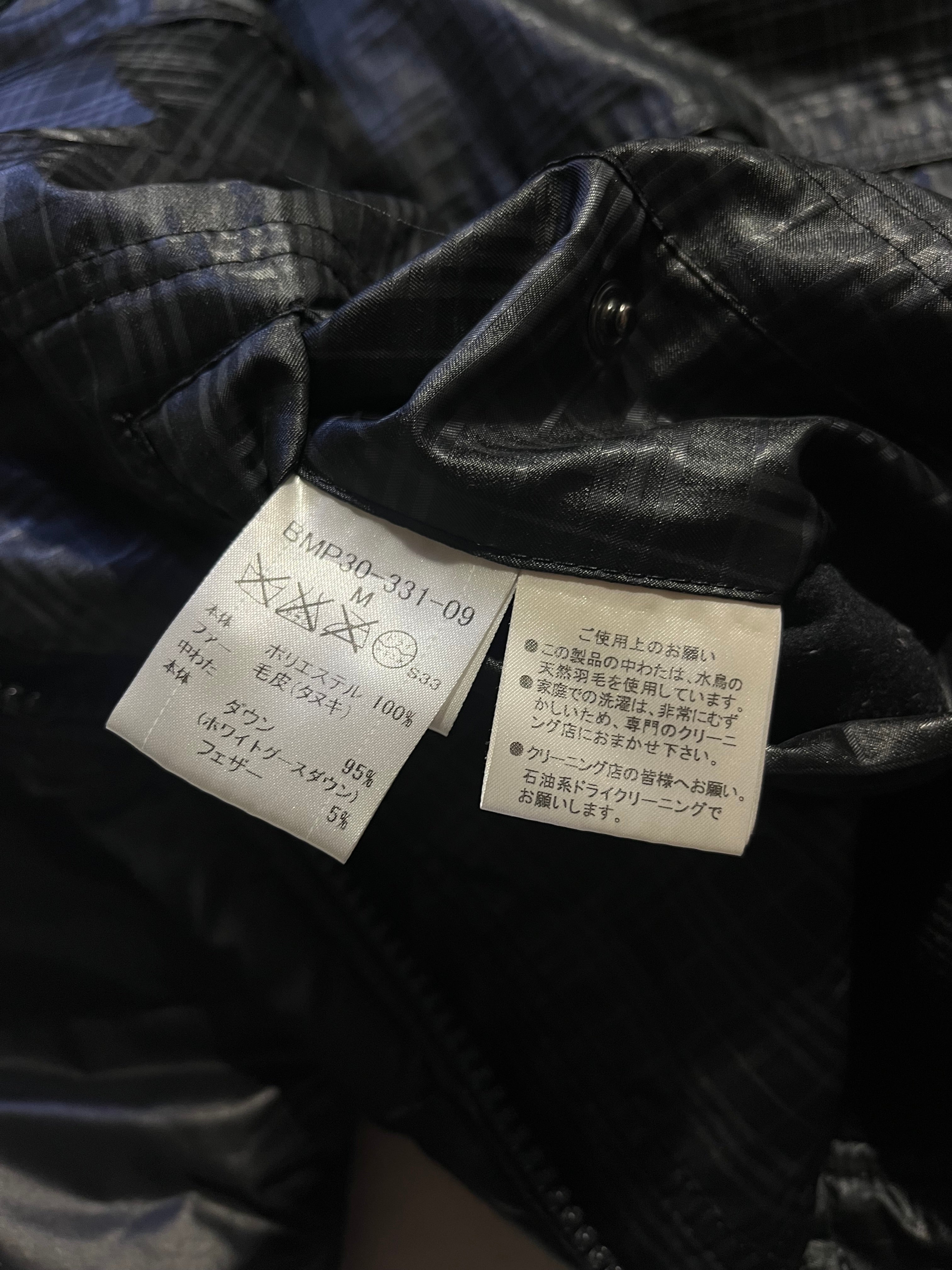 BURBERRY BLACK LABEL 2009 REAL FUR NOVA CHECK REVERSIBLE PUFFER DOWN JACKET