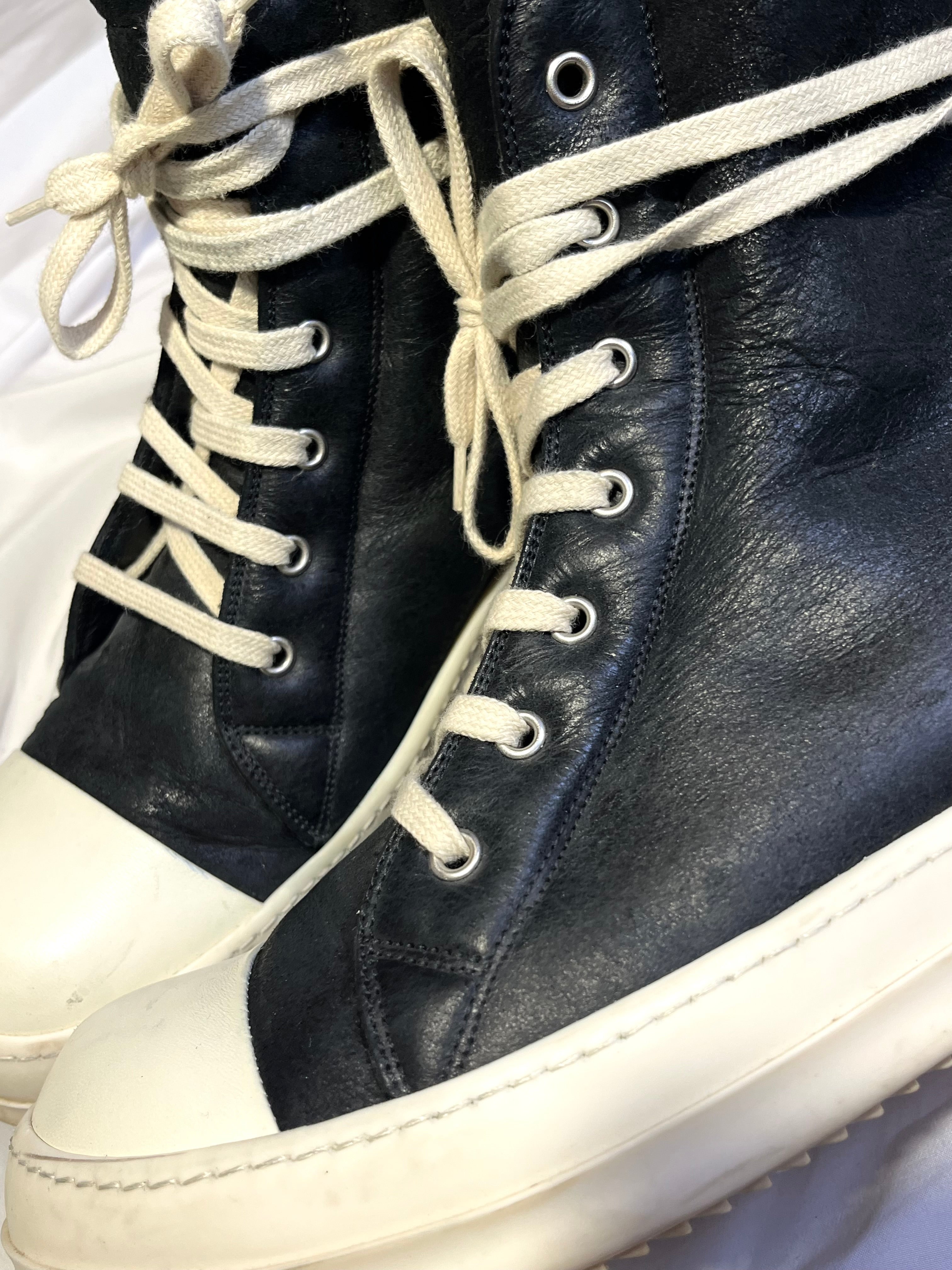 RICK OWENS FW17 'WALRUS' SHEARLING RAMONES HI-TOP