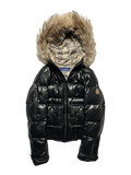 BURBERRY BLUE LABEL 2009 REAL FUR NOVA CHECK PUFFER DOWN JACKET